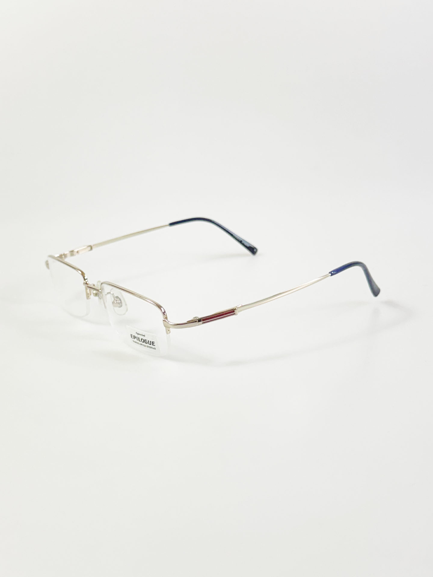 EPILOGUE Gold Half-Rim Square Metal Frame Glasses