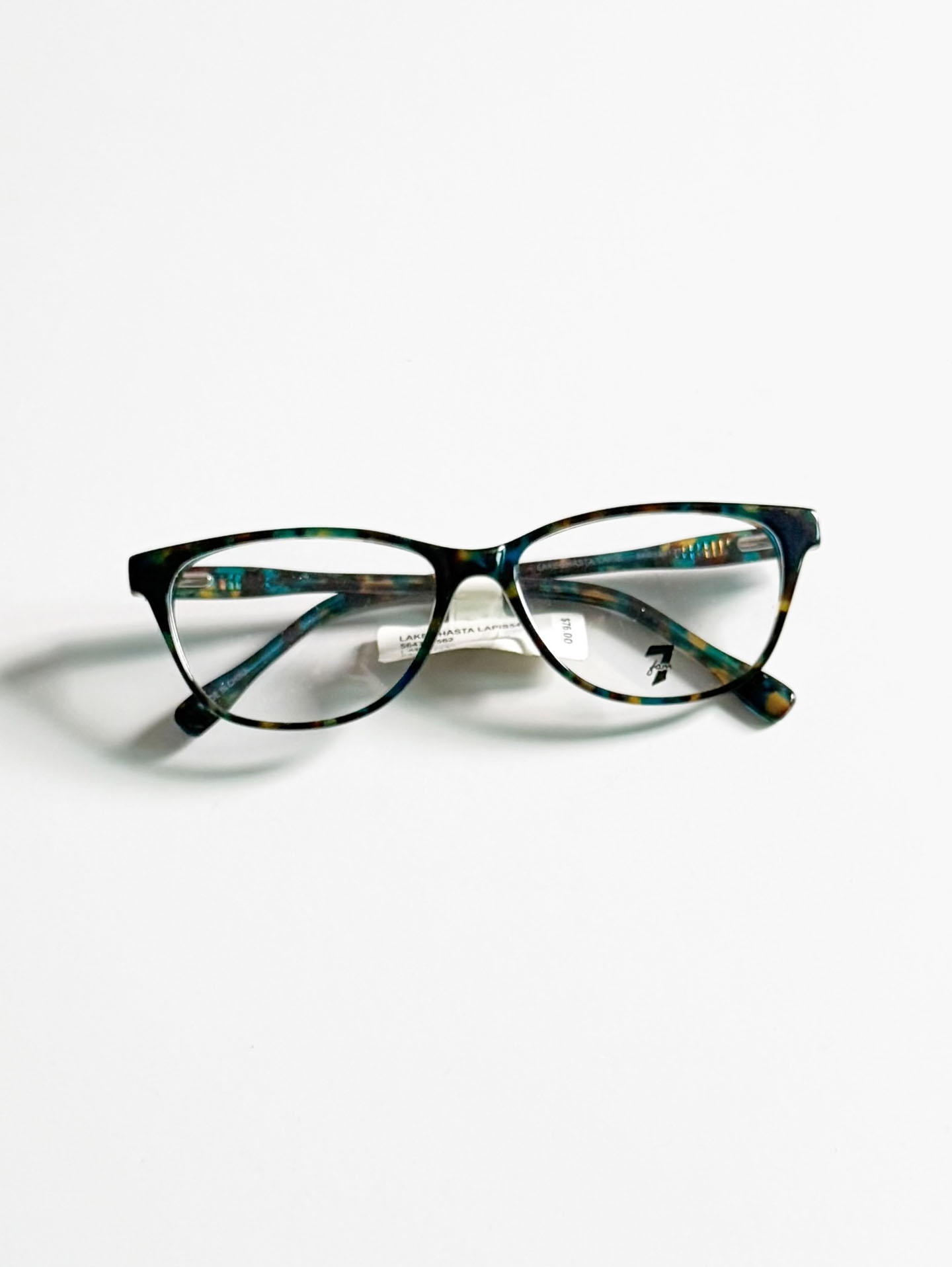 7KAM Marble Tortoise Square Horn-Rim Glasses