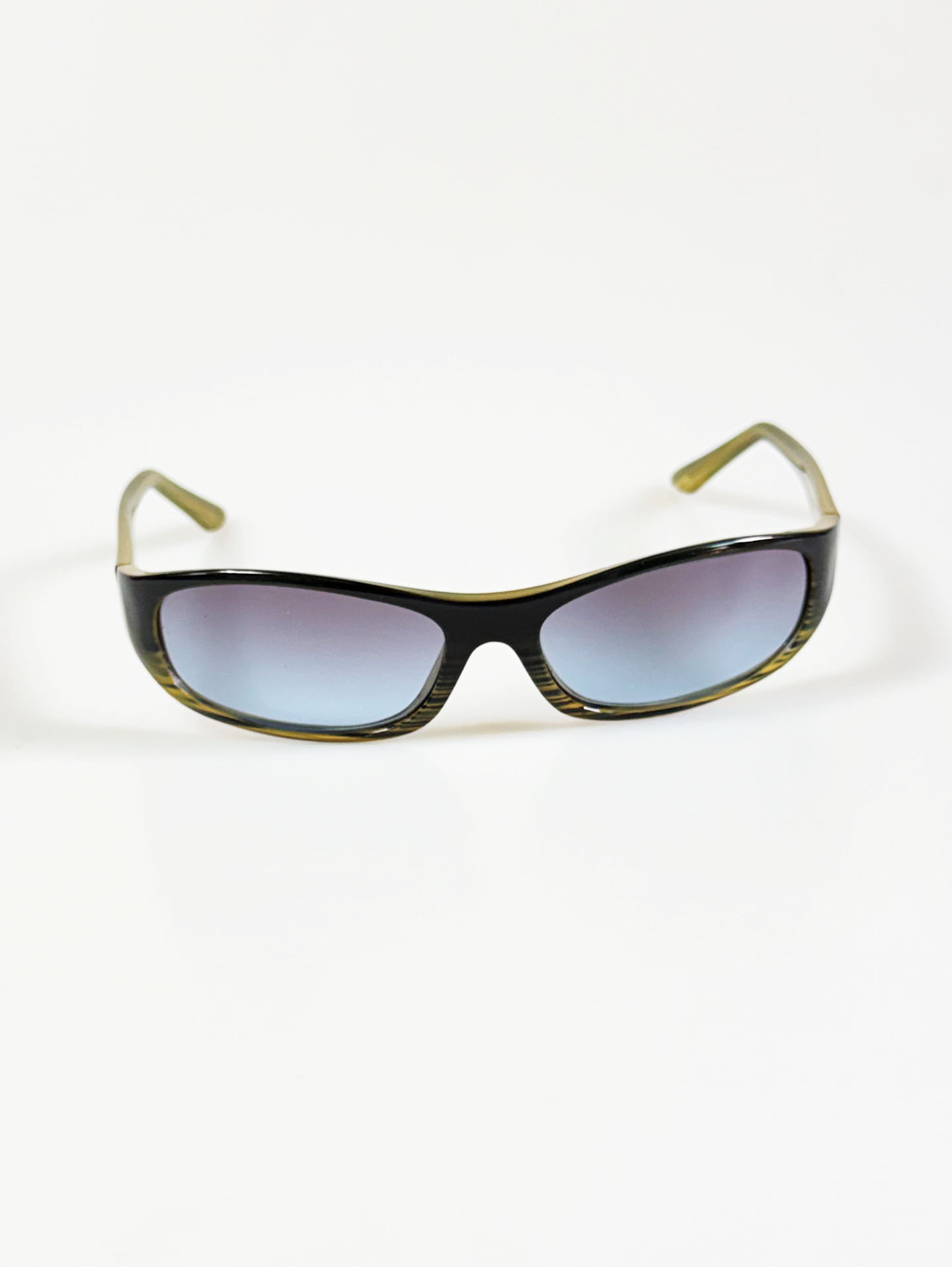 Olive Green Bold Wraparound Square Frame Sunglasses
