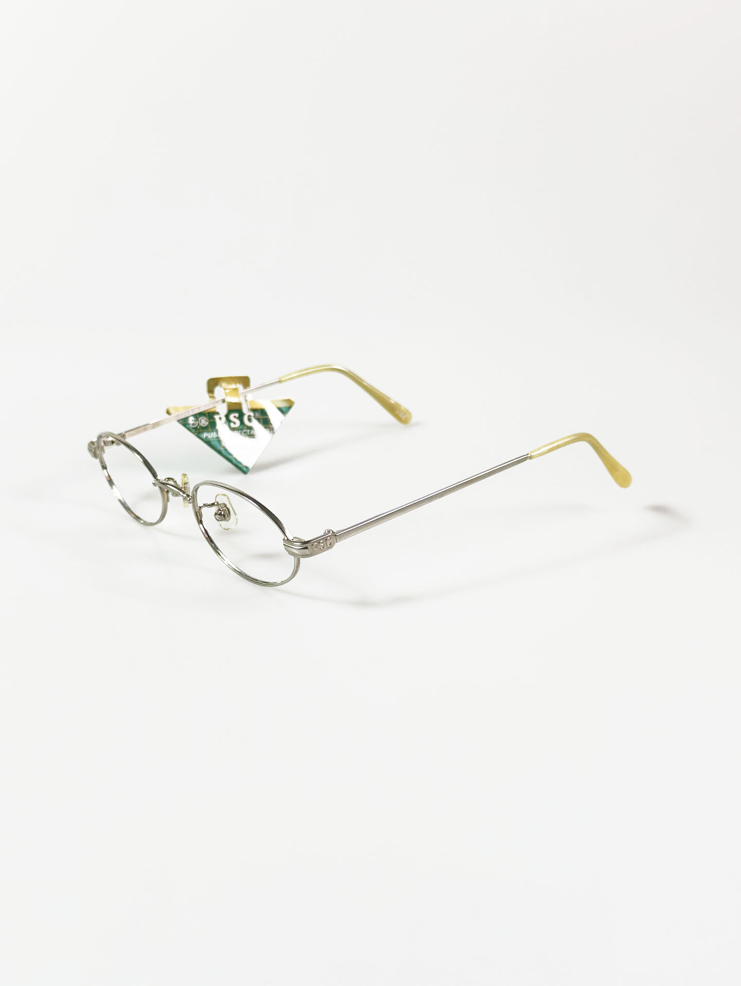 P.S.C. FASHION Silver Oval Metal Frame Glasses