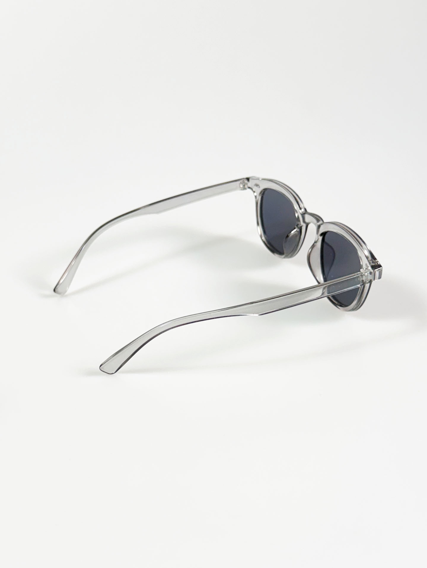 Clear Smoke Grey Rounded Square Frame Sunglasses