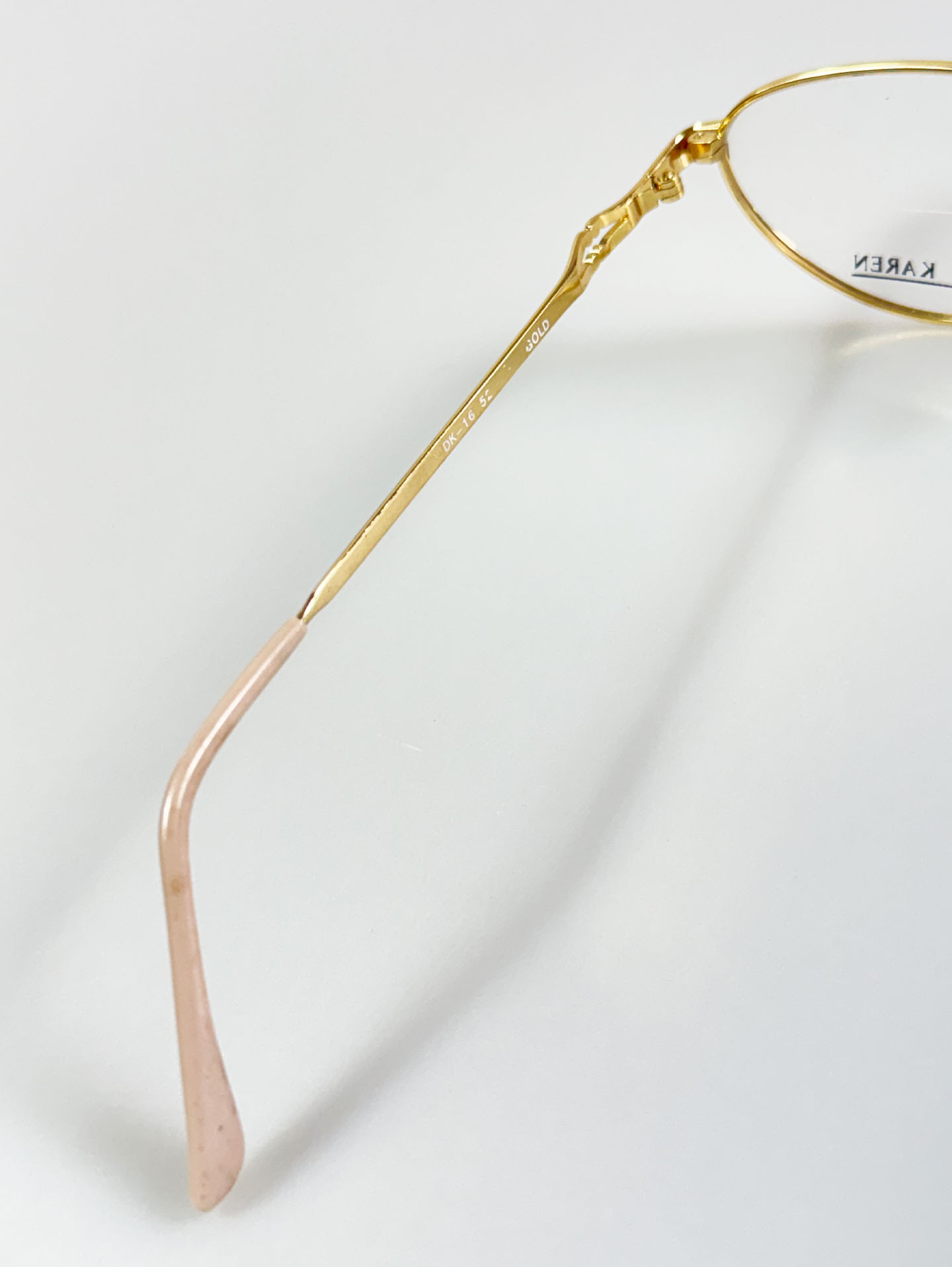 90's DONA KAREN Gold Slim Oval Metal Frame Glasses