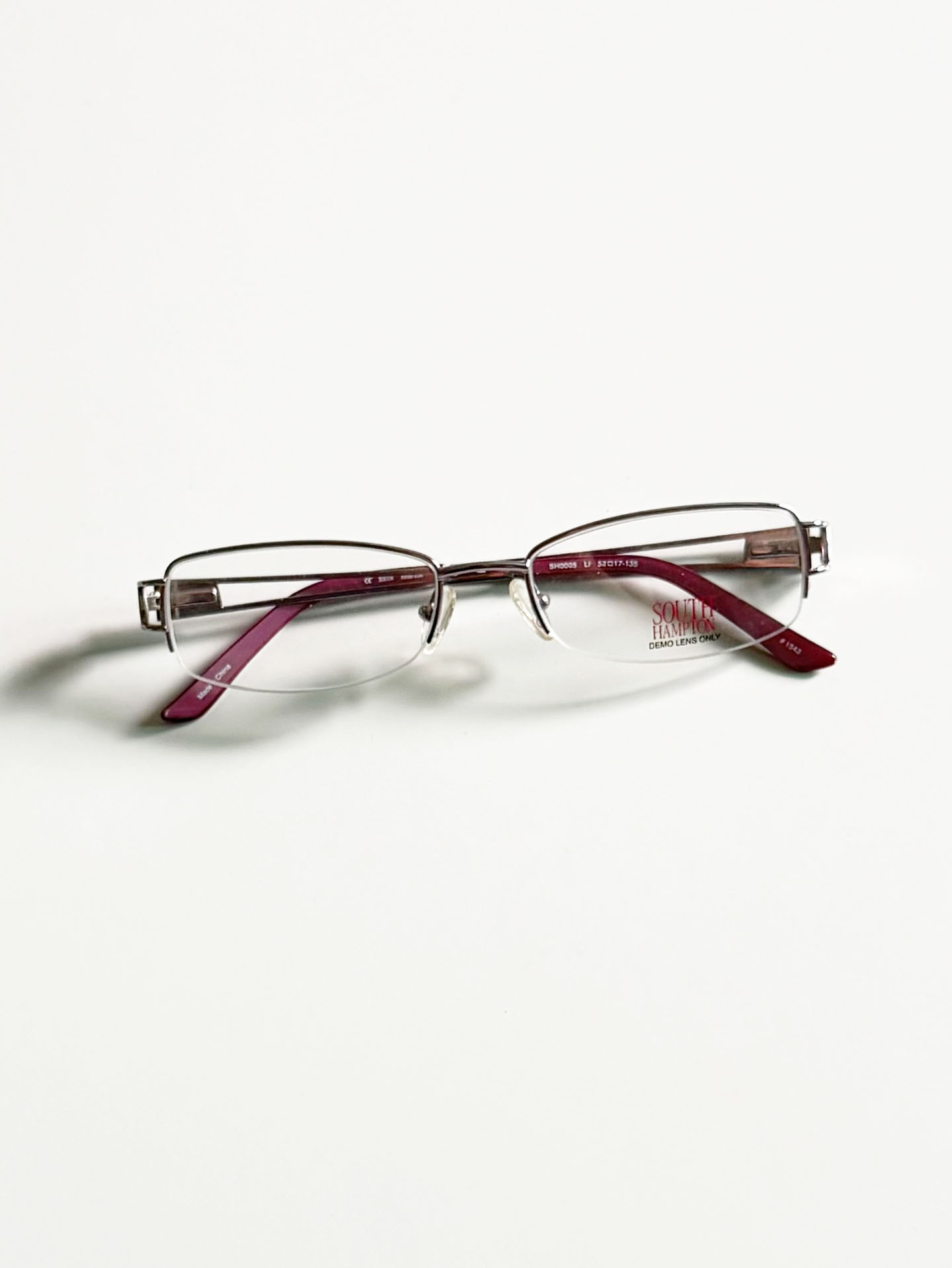 South Hampton Slim Square Half-Rim Metal Frame Glasses