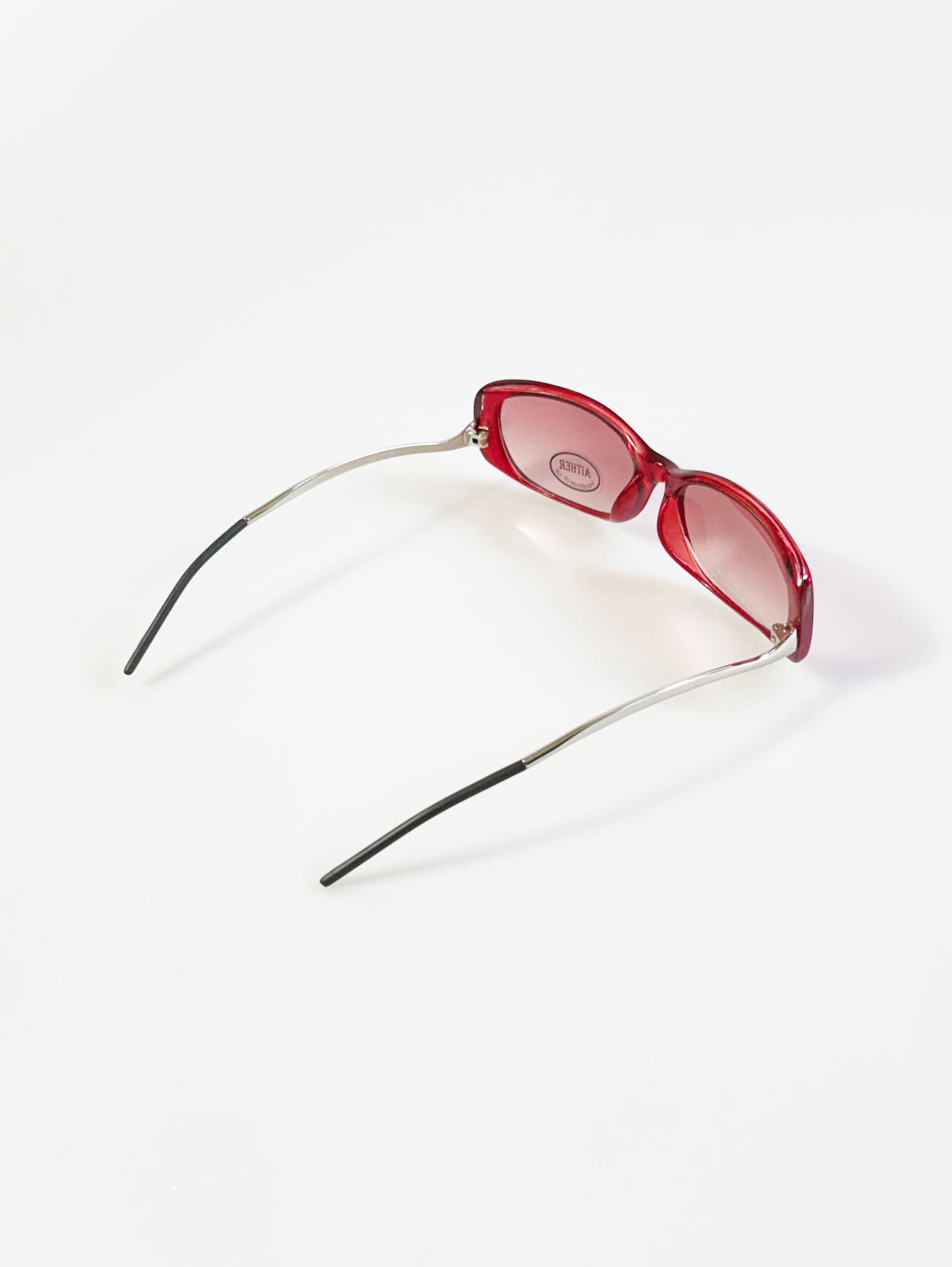CAPRIO Bold Red Acetate Square Tint Sunglasses