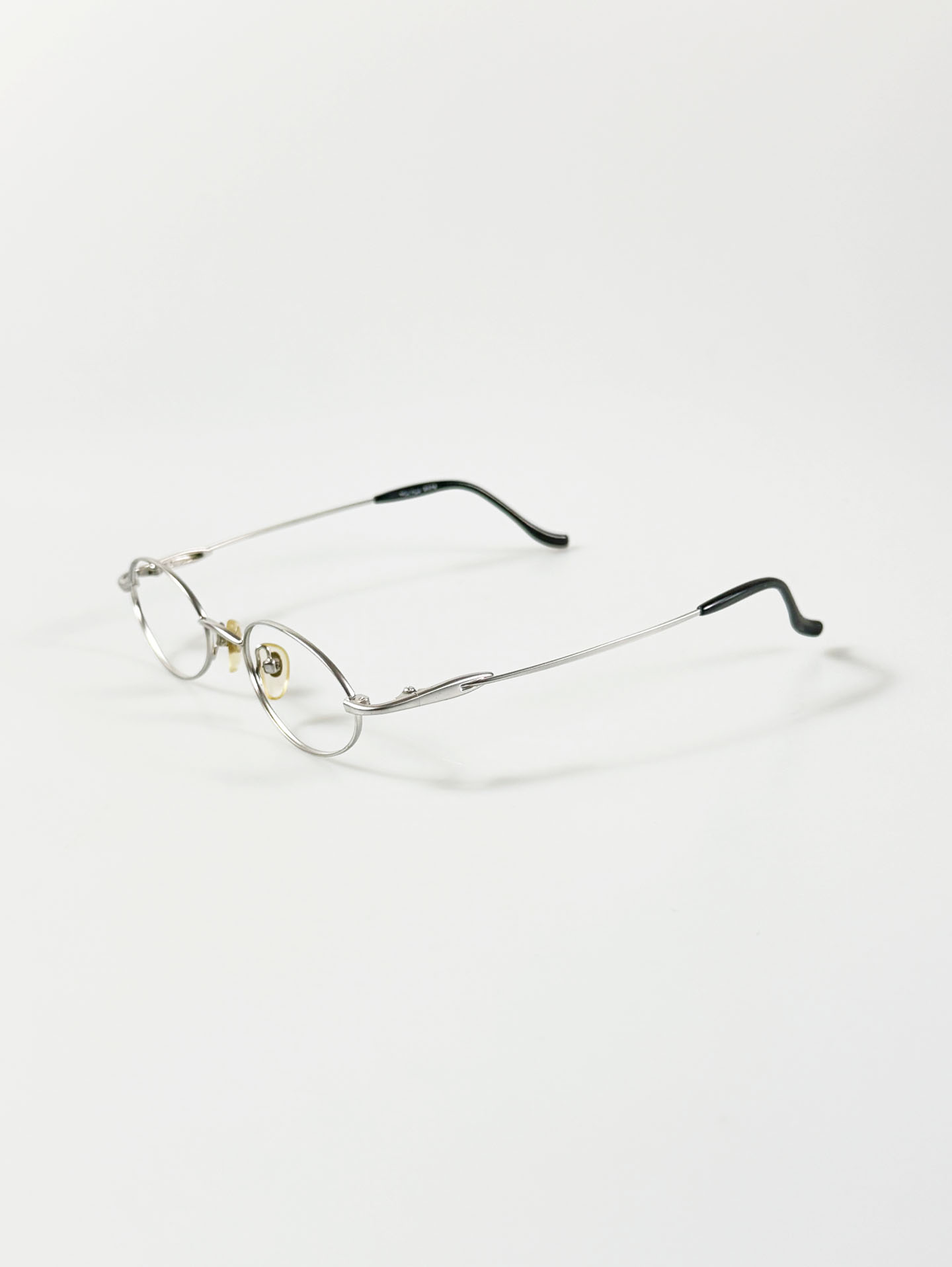 90's PINK FLOYD Silver Slim Oval Metal Glasses
