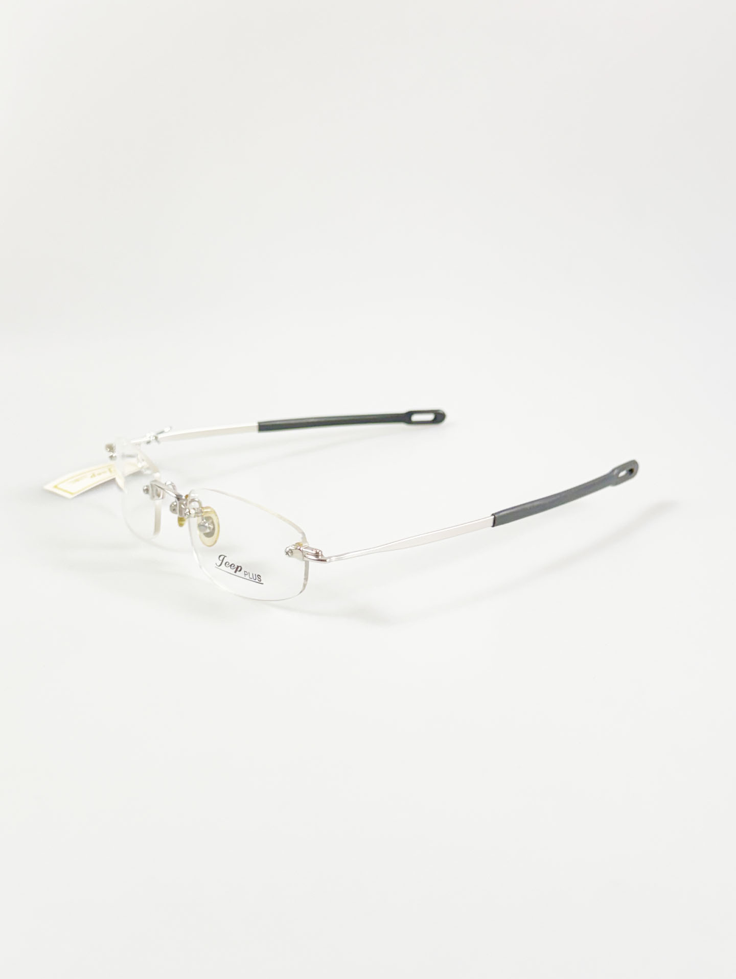 JEEP Silver Rimless Square Metal Glasses