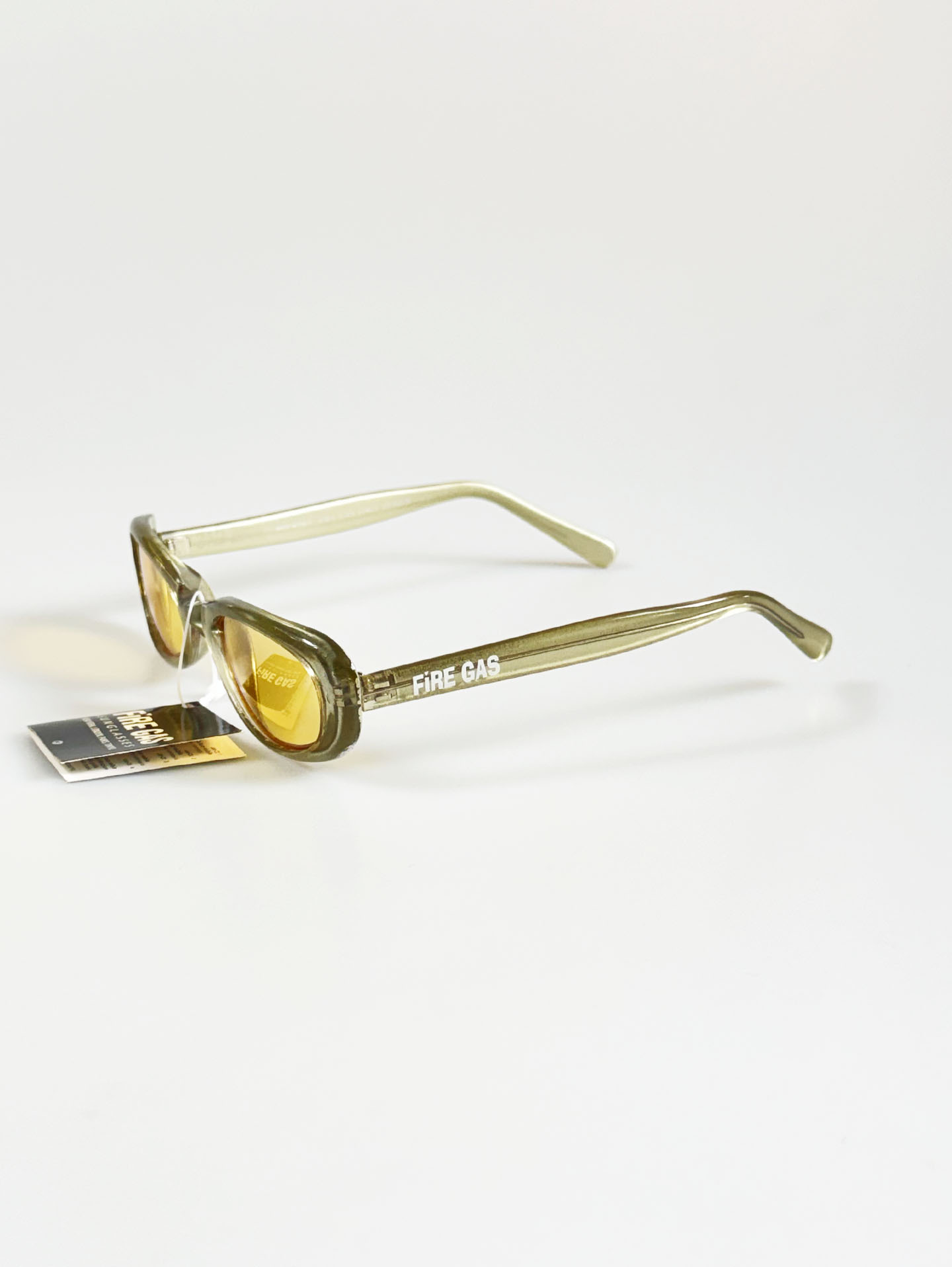 90's FIRE GAS Translucent Bold Oval Frame Tint Sunglasses