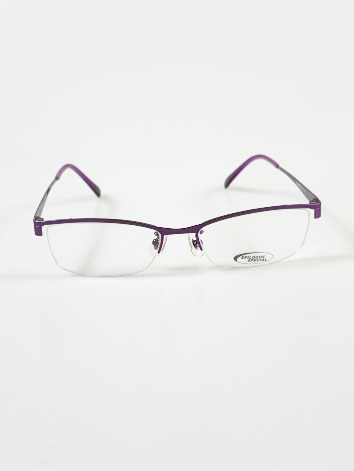 EPILOGUE Purple Semi-Rimless Square Metal Frame Glasses
