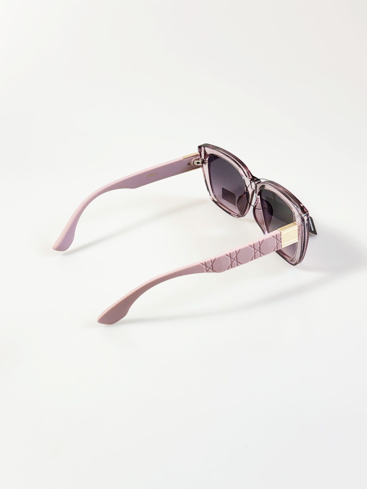 GISELLE Translucent Pink Oversized Square Frame Tint Sunglasses