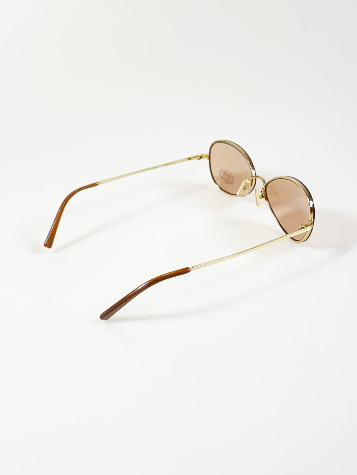 IXRON Gold Rimless Oval Metal Tint Sunglasses