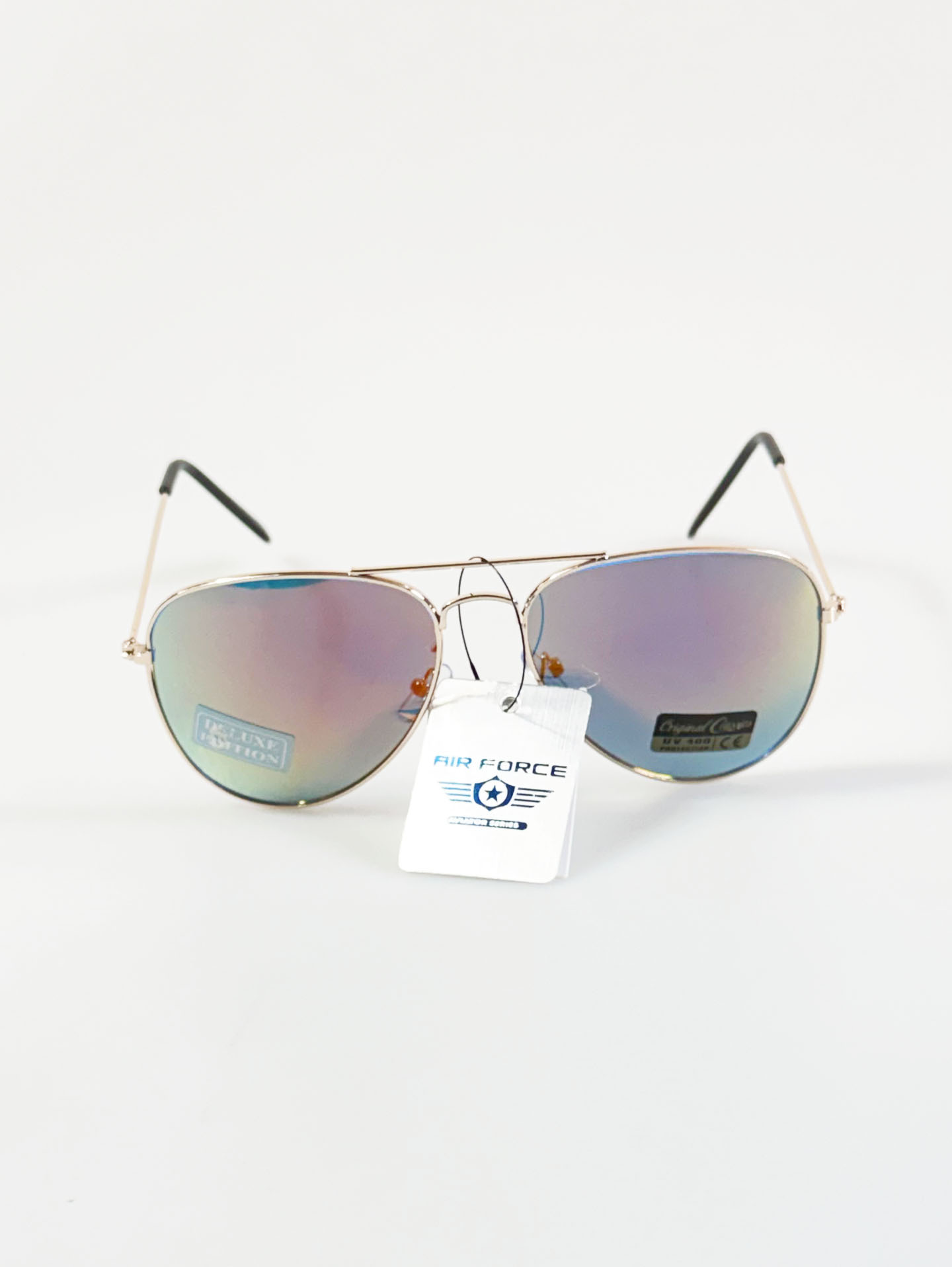 AIR FORCE Gold Aviator Metal Mirror Sunglasses