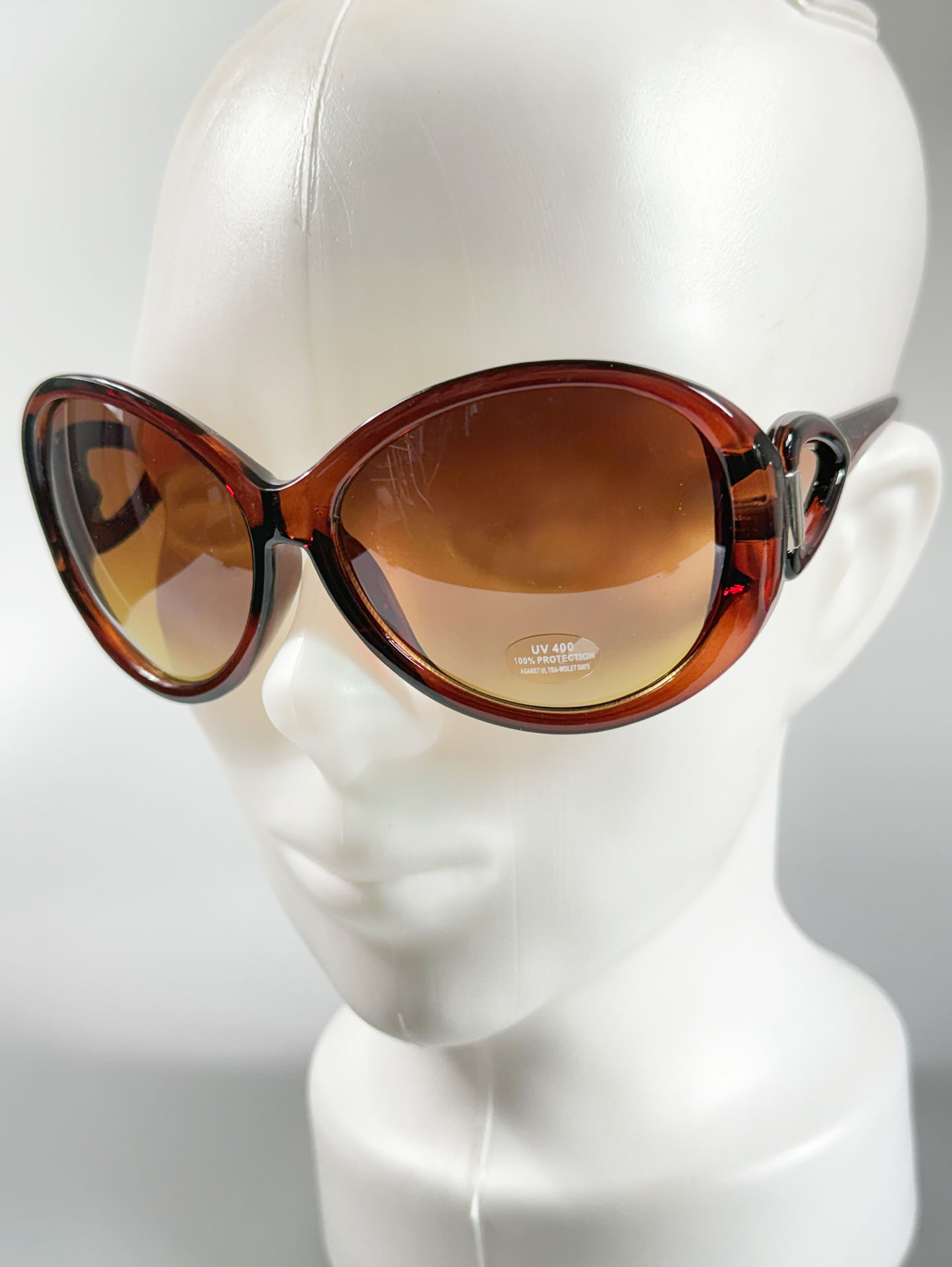 Oversized Brown Bold Oval Tint Sunglasses