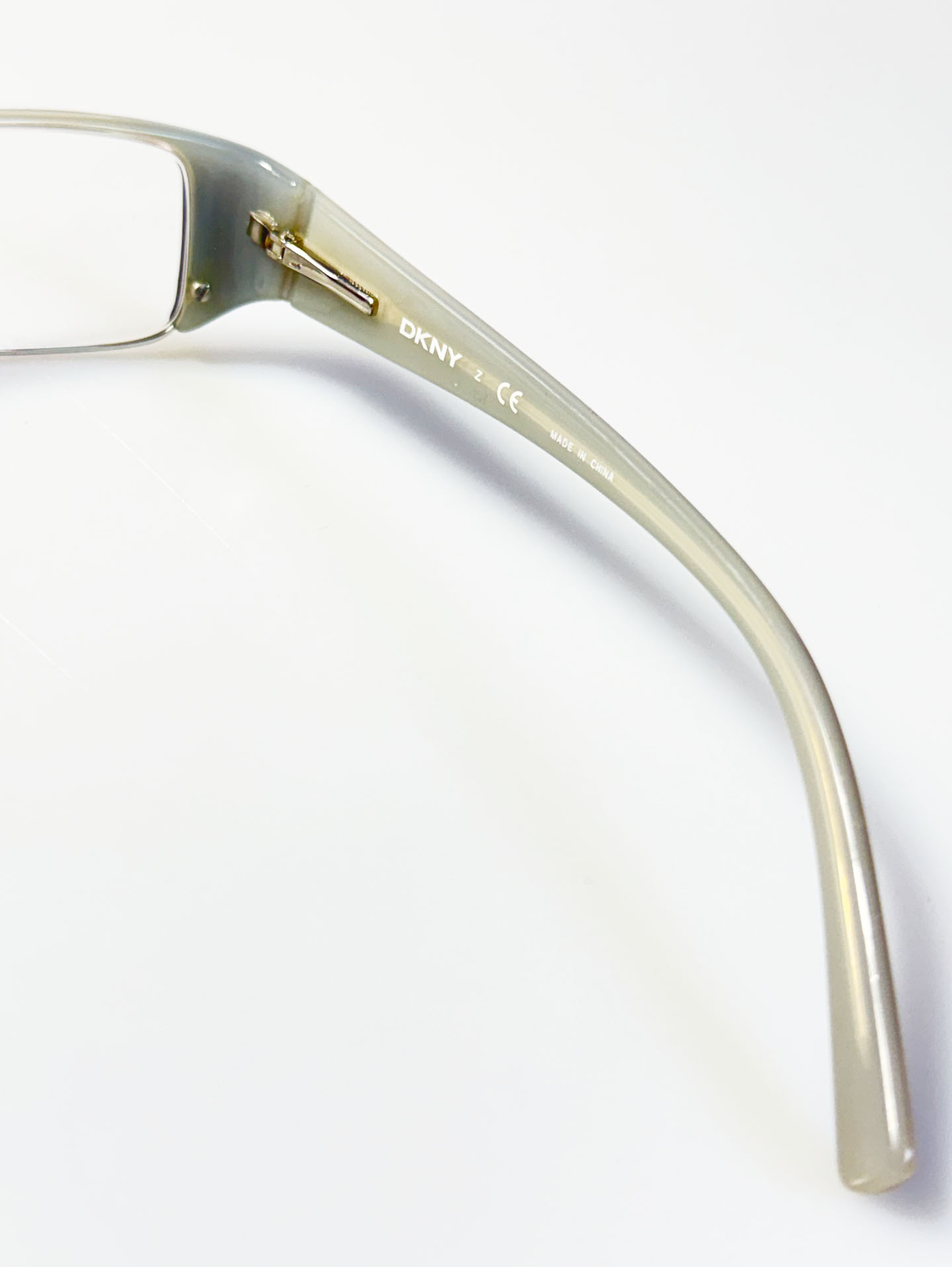 DKNY Purple & Silver Square Combination Frame Glasses