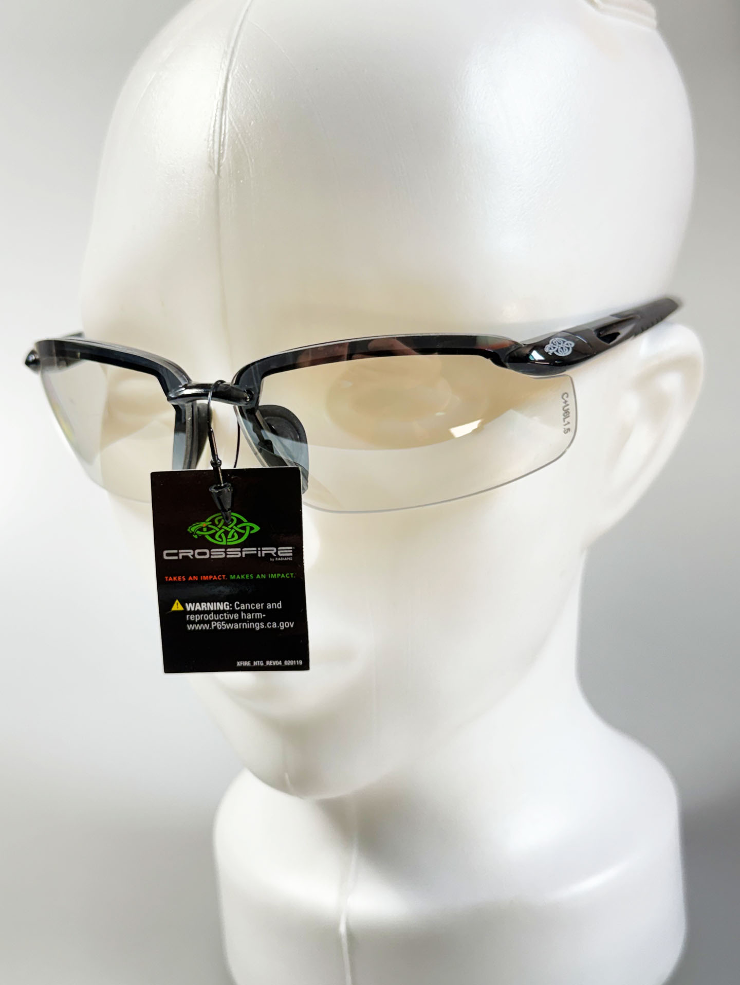 CROSS FIRE Black Semi-Rimless Sport Wrap Sunglasses