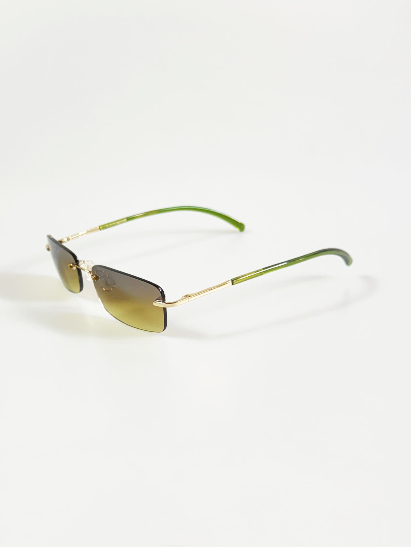 CAPRIO Rimless Square Metal Tinted Sunglasses