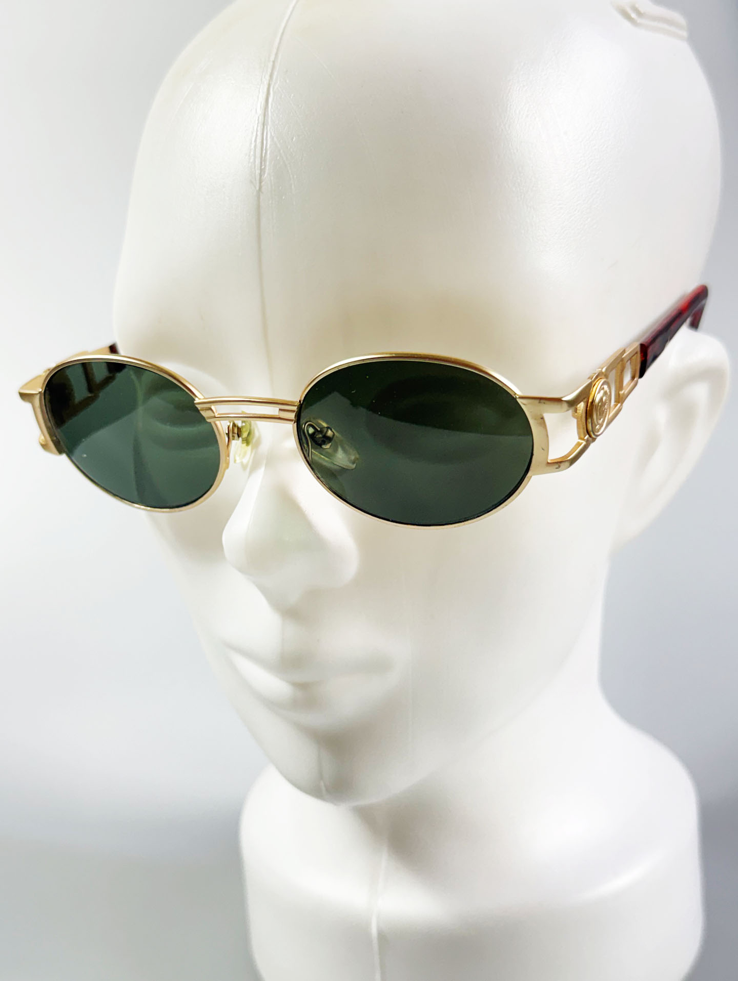 90's JOANNA Gold Slim Oval Metal Frame Sunglasses
