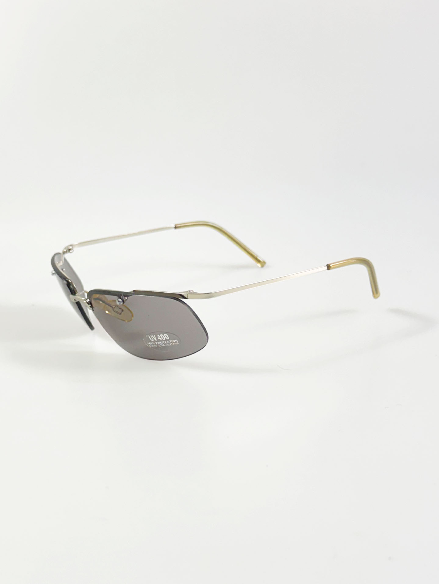90's UNOSOLEIL Rimless Wraparound Metal Sunglasses