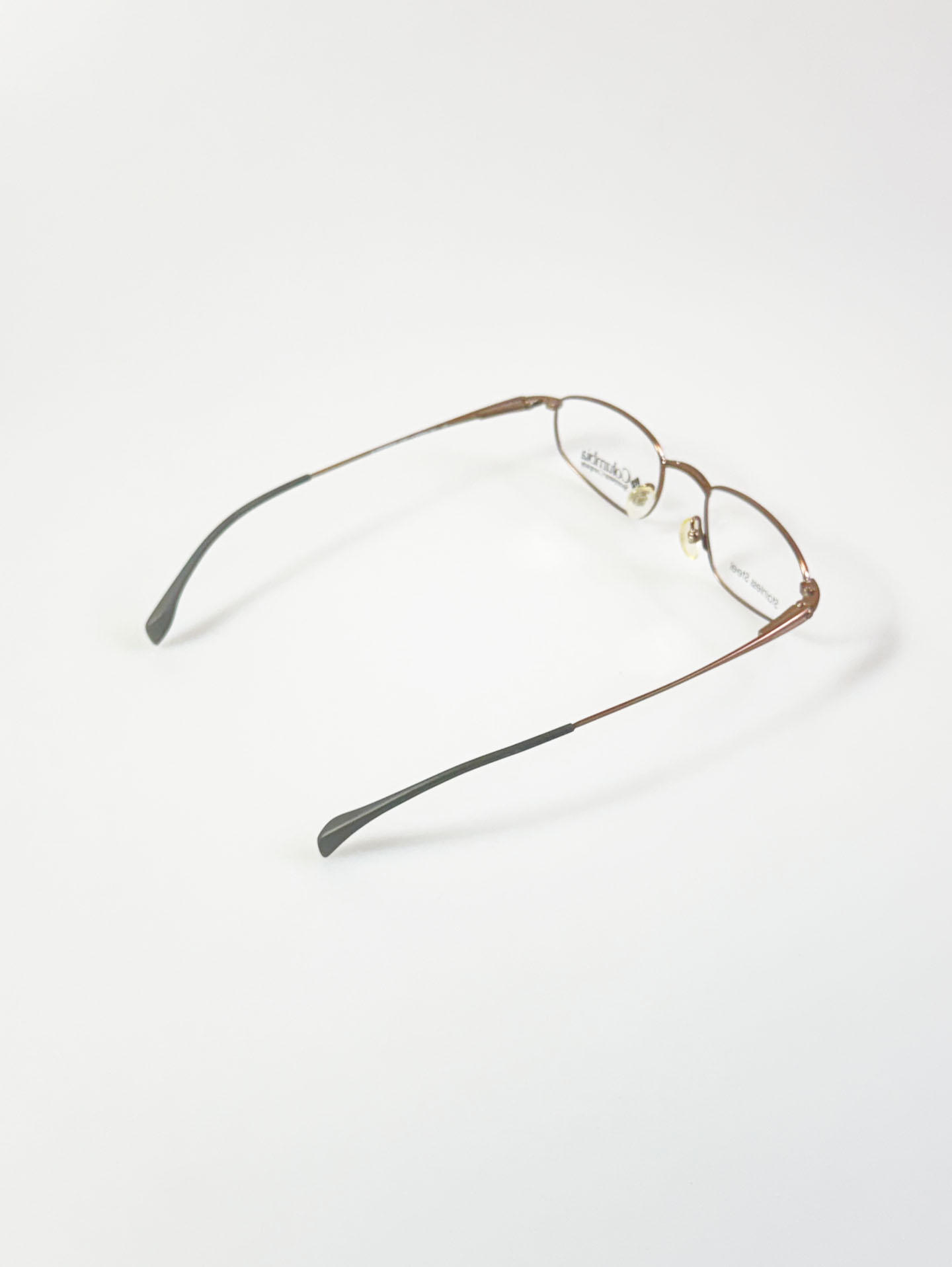Columbia Slim Square Brown Metal Frame Glasses