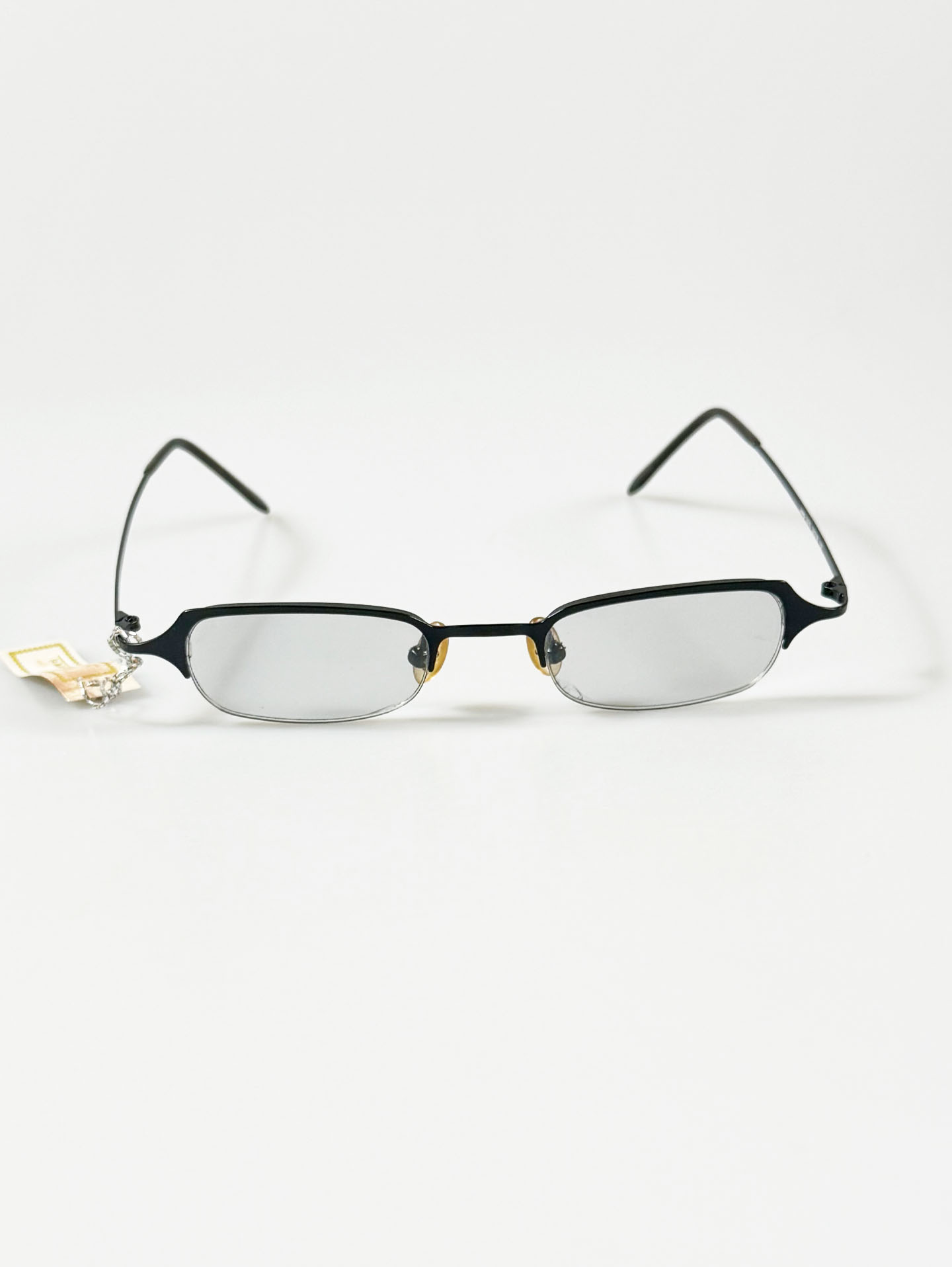 JEEP Black Half-Rim Square Metal Glasses