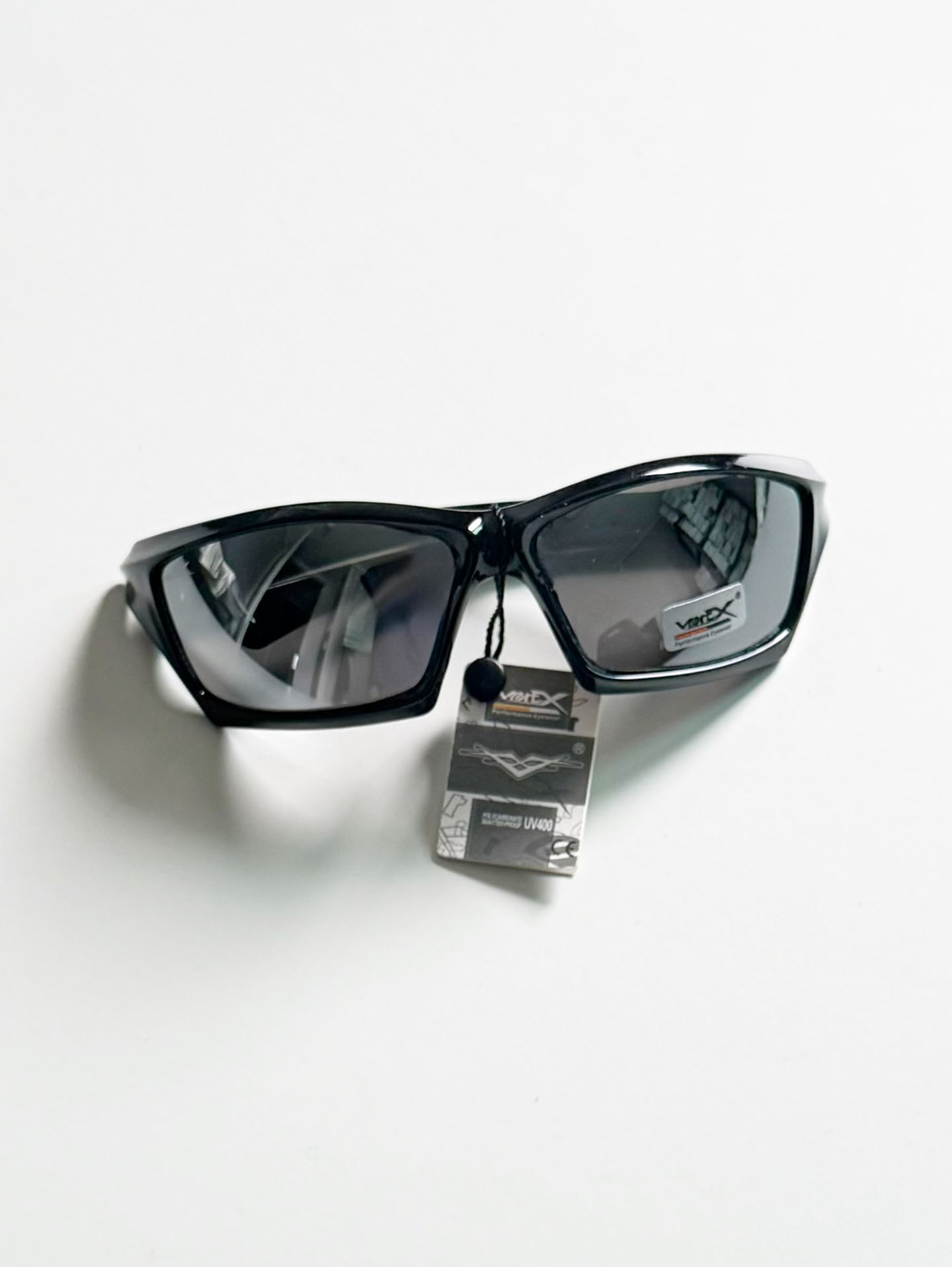 VERTX Black Sport Wraparound Sunglasses