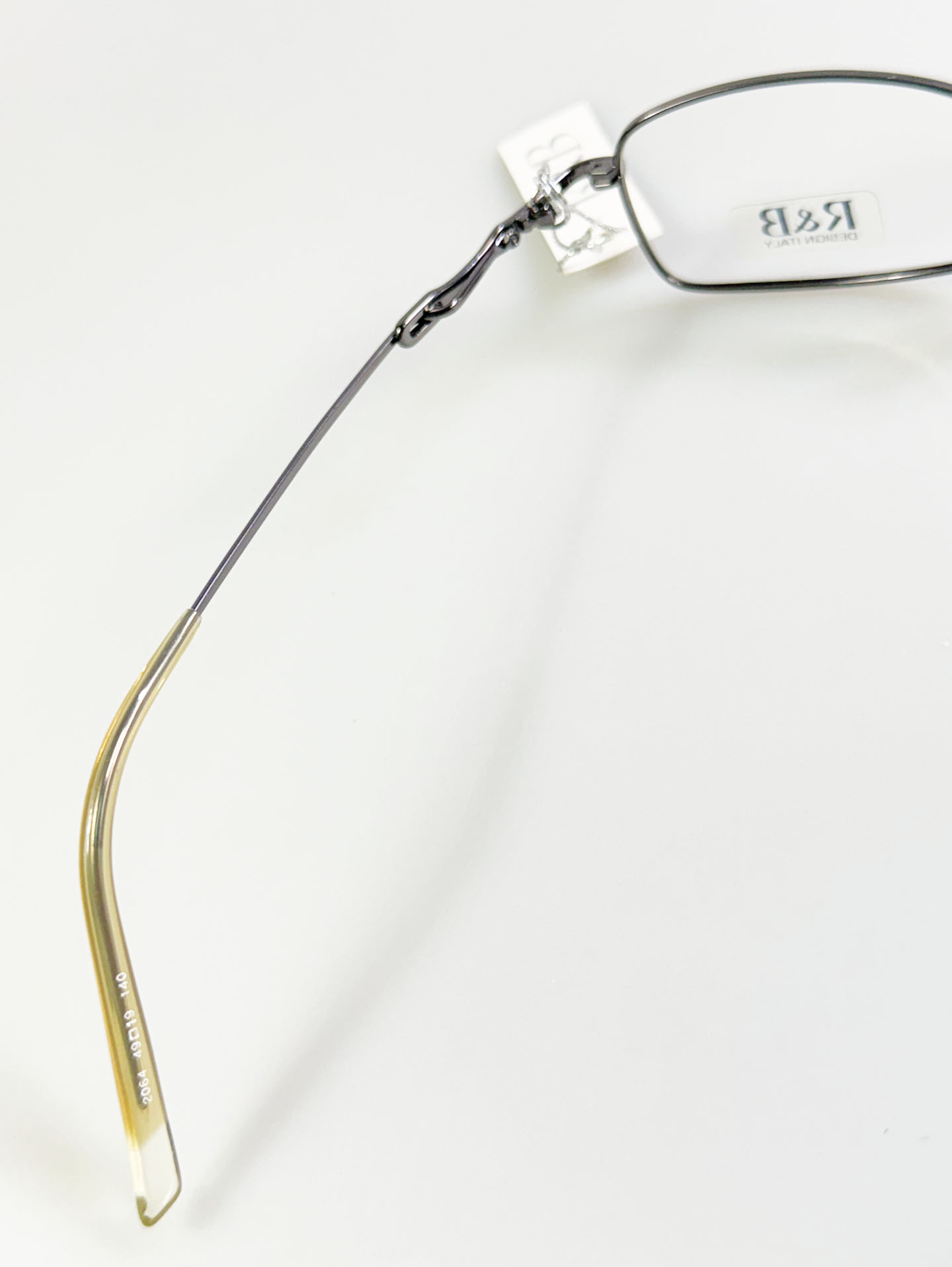 R&B Eyewear Dark Silver Beta Titanium Slim Square Glasses