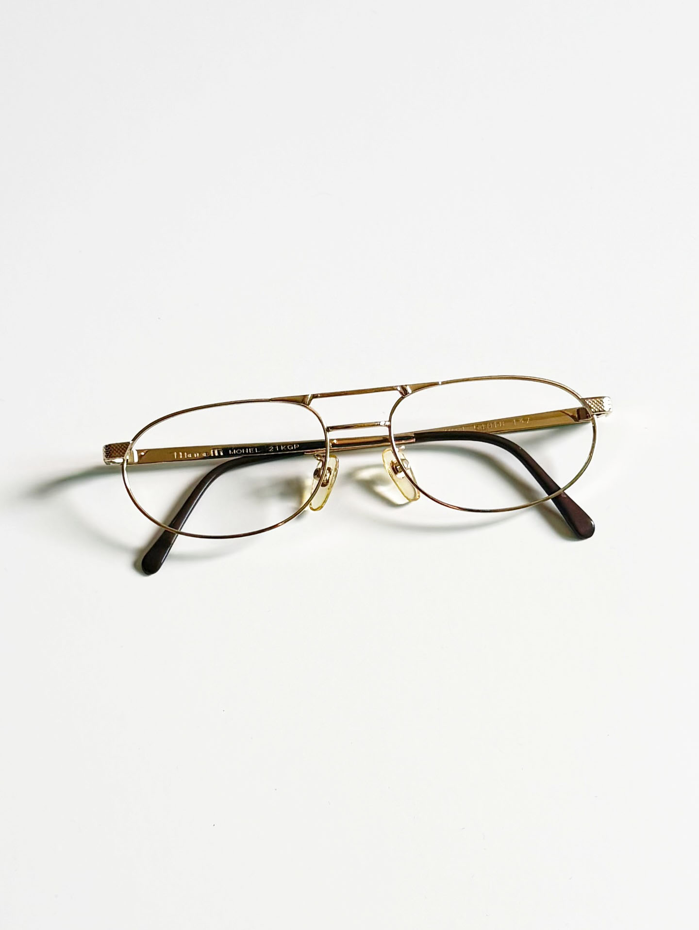 Marelli Gold Square Metal Boeing Frame Glasses