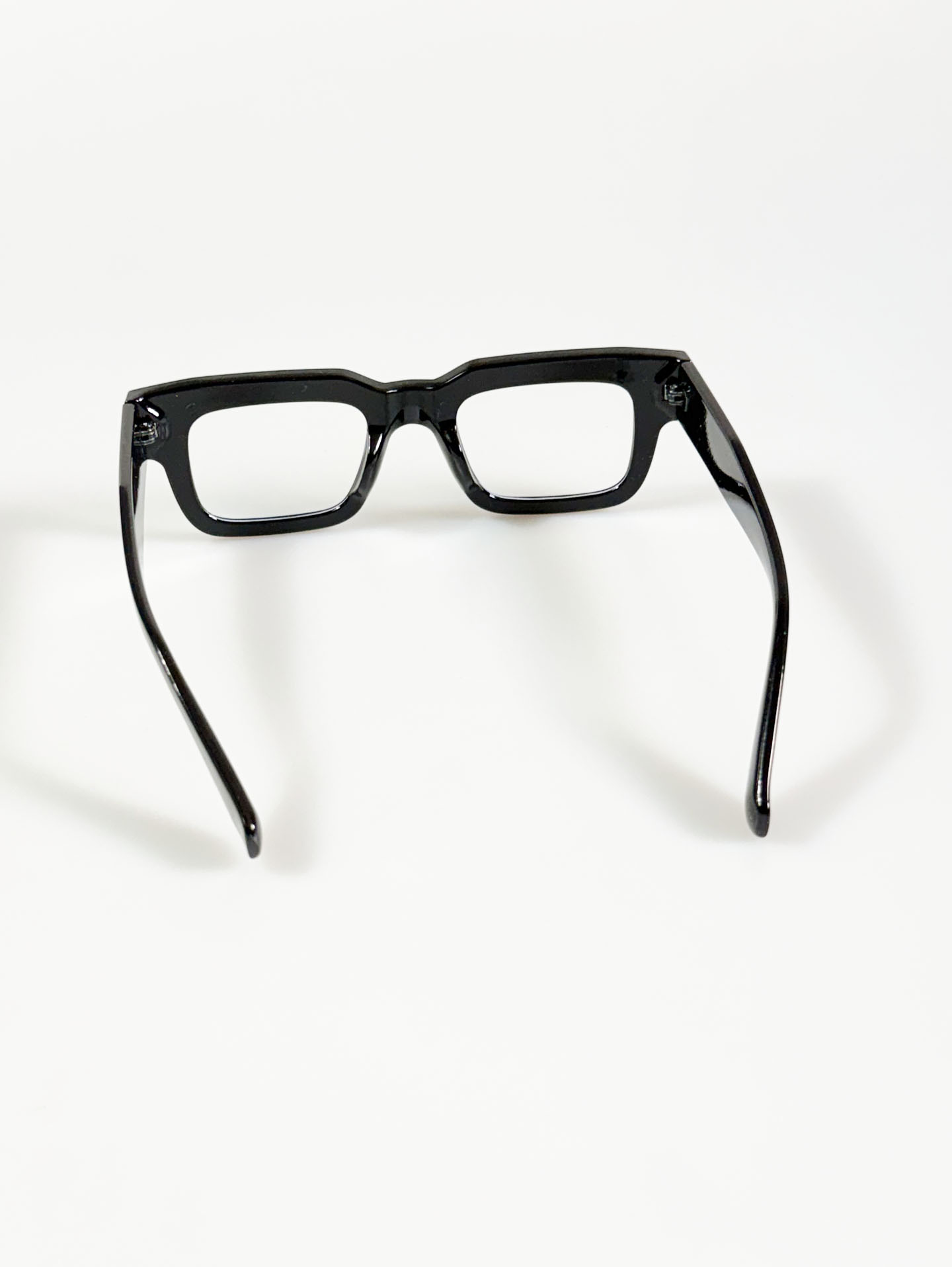 Black Bold Square Frame Clear Tint Sunglasses