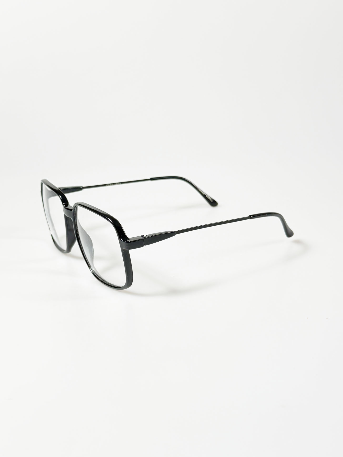80's ELAN Epoxy Black Oversized Square Horn-Rim Glasses
