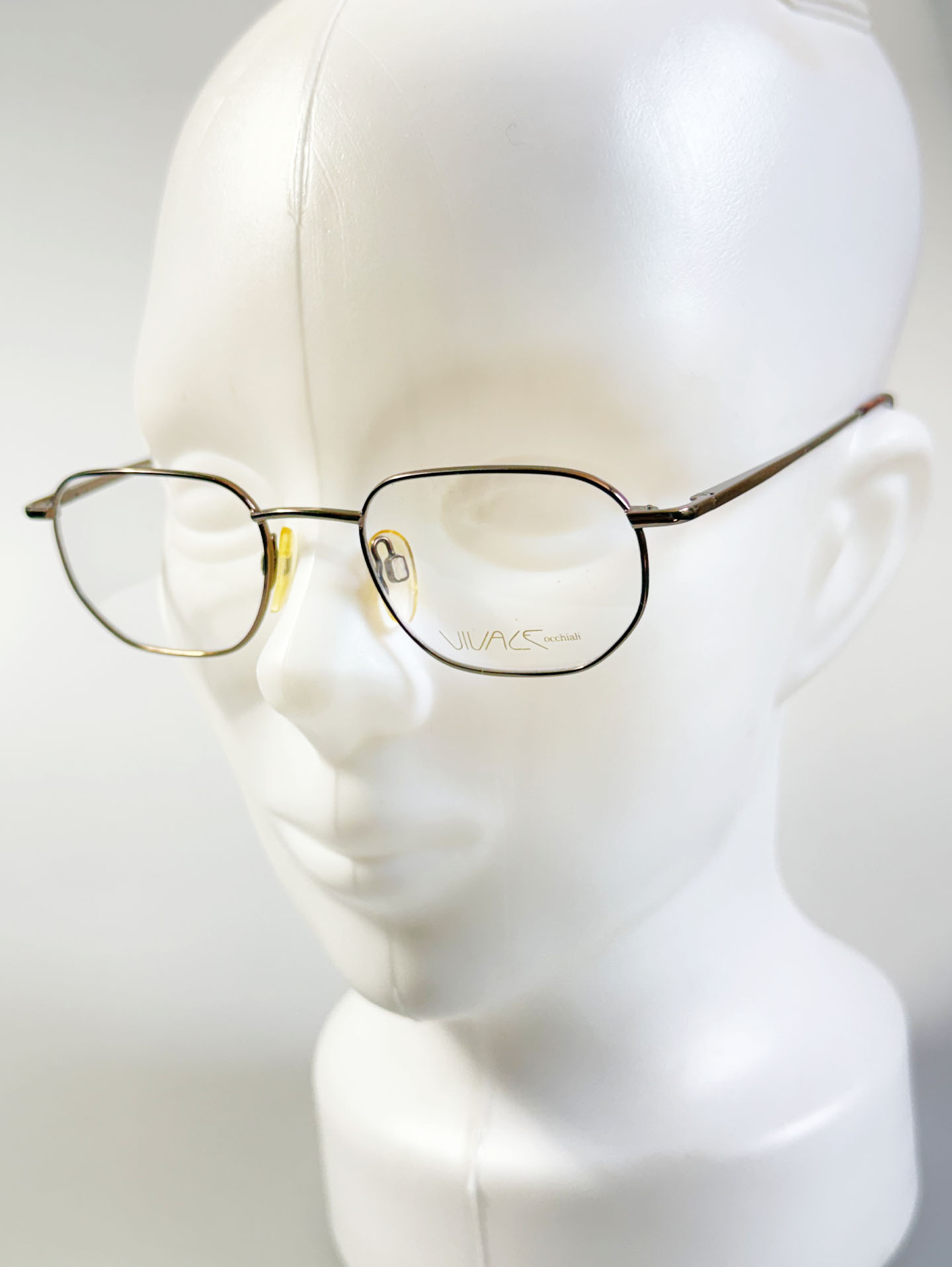 VIVACE Brown Soft Slim Square Metal Frame Glasses