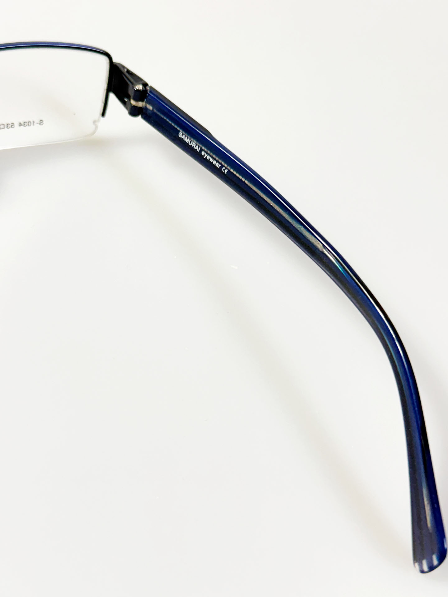 SAMURAI Eyewear Semi-Rimless Square Metal Frame Glasses