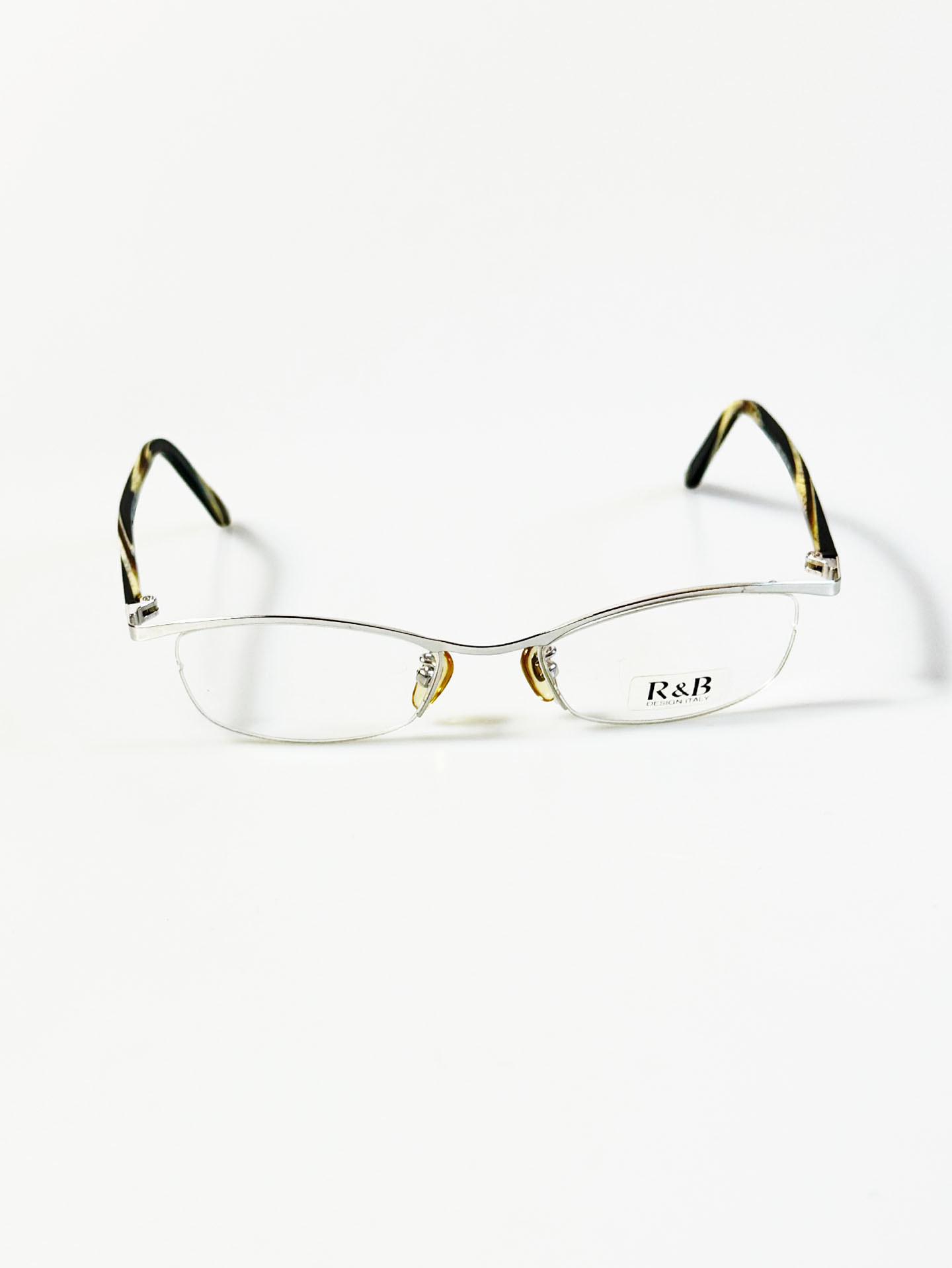 R&B Eyewear Silver Half-Rim Metal Frame Glasses