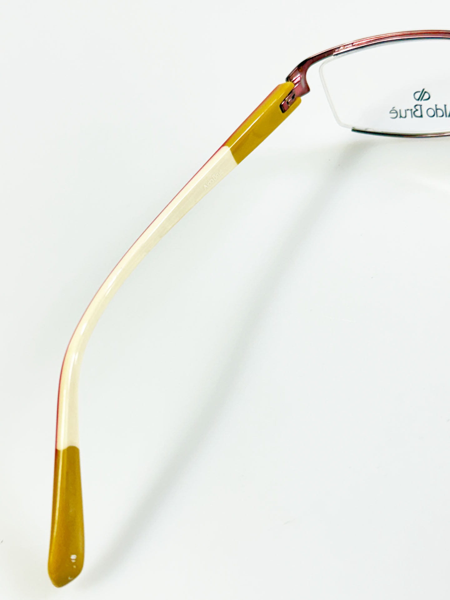 Aldo Brue Rose Pink Square Semi-Rimless Metal Glasses