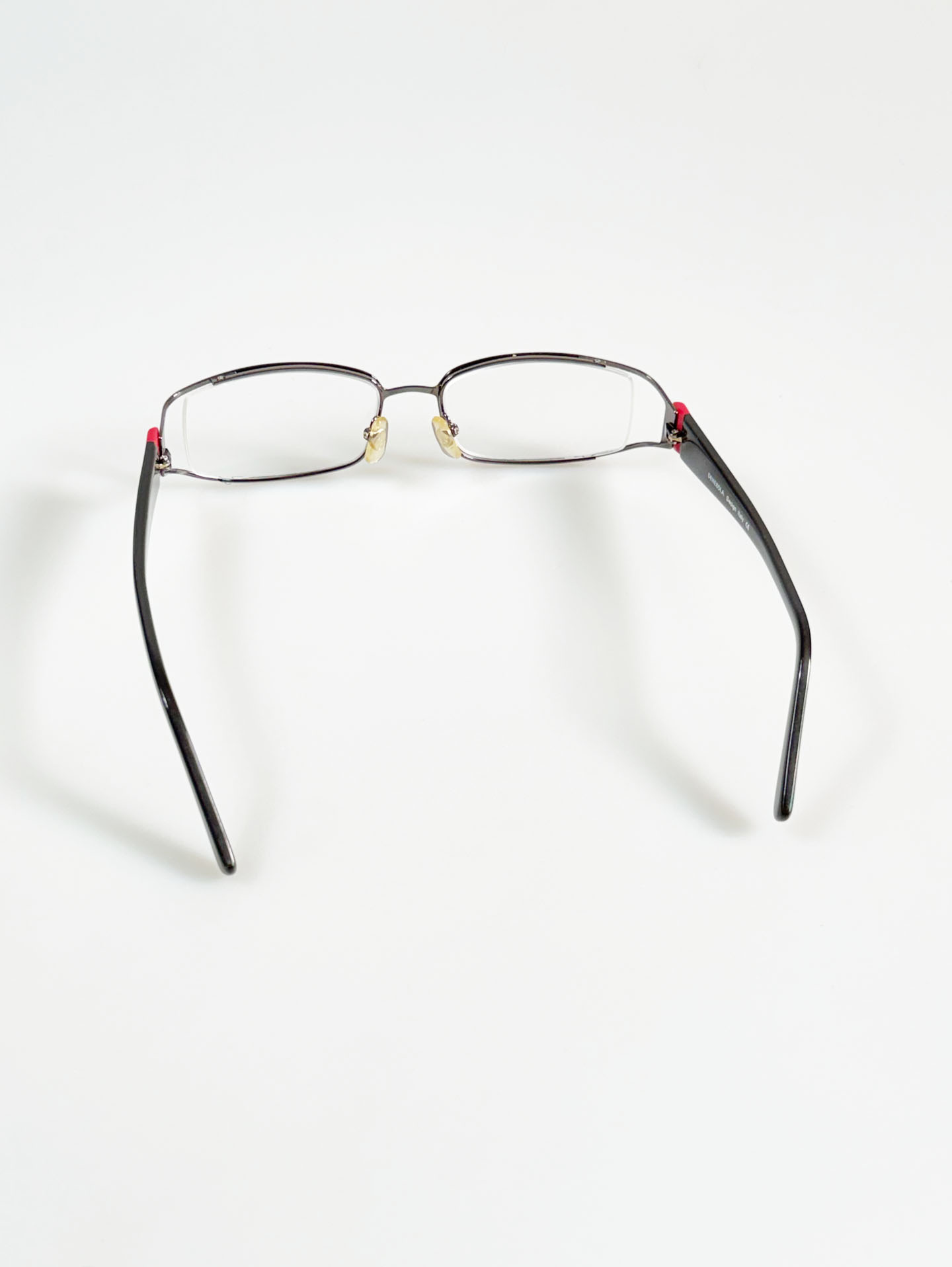 DENEBOLA Black Slm Square Combo Metal Frame Glasses