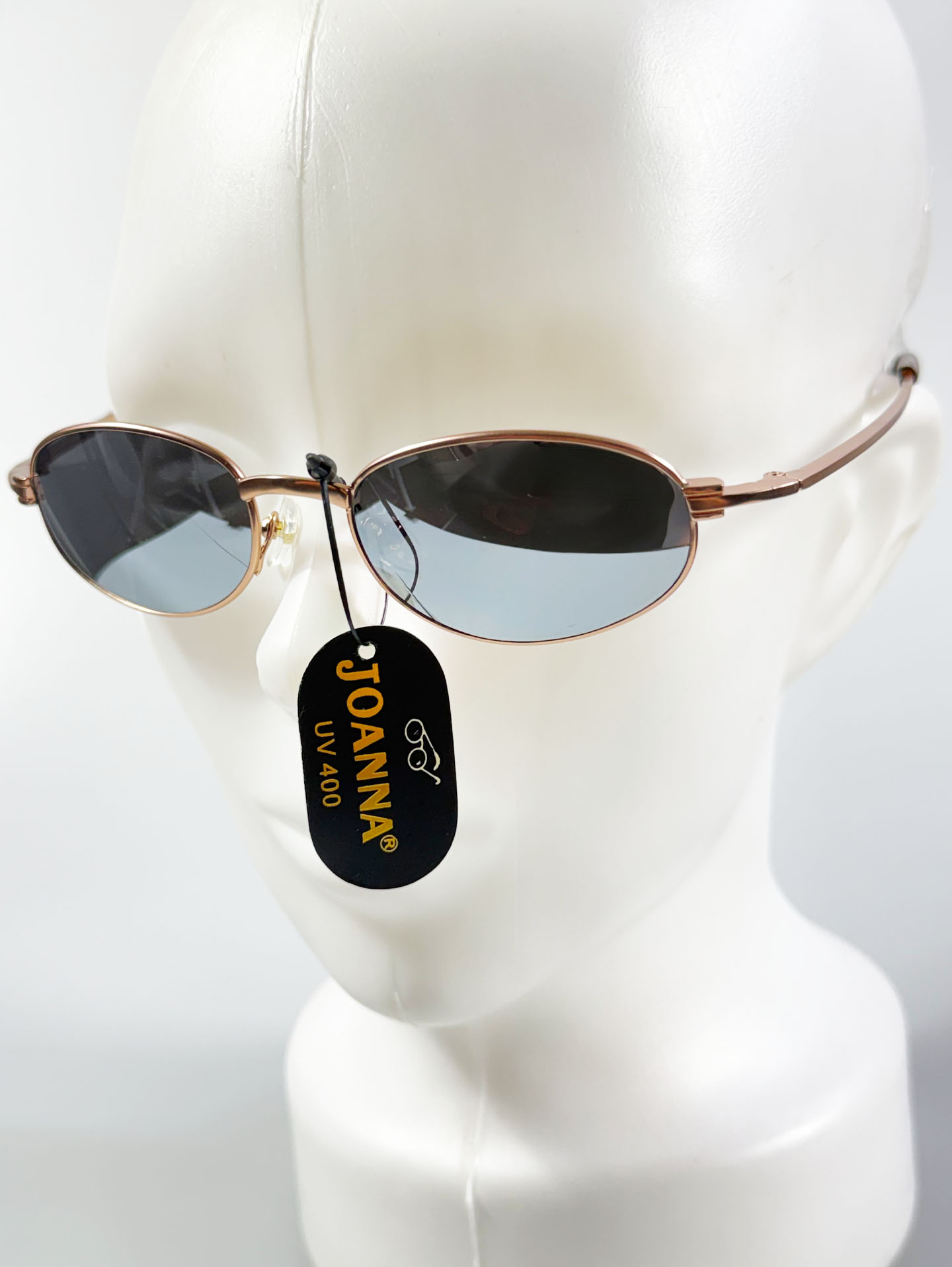 90's JOANNA Rose Gold Slim Oval Metal Sunglasses