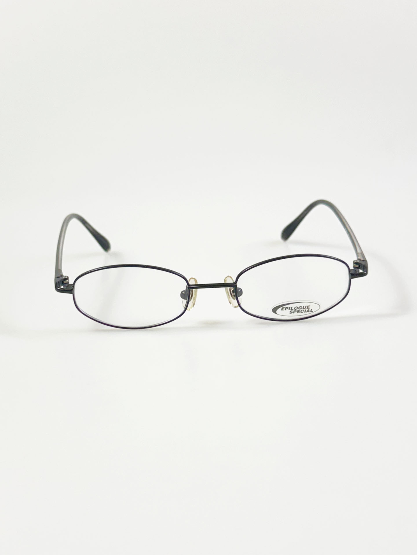 EPILOGUE Black Slim Oval Metal Frame Glasses