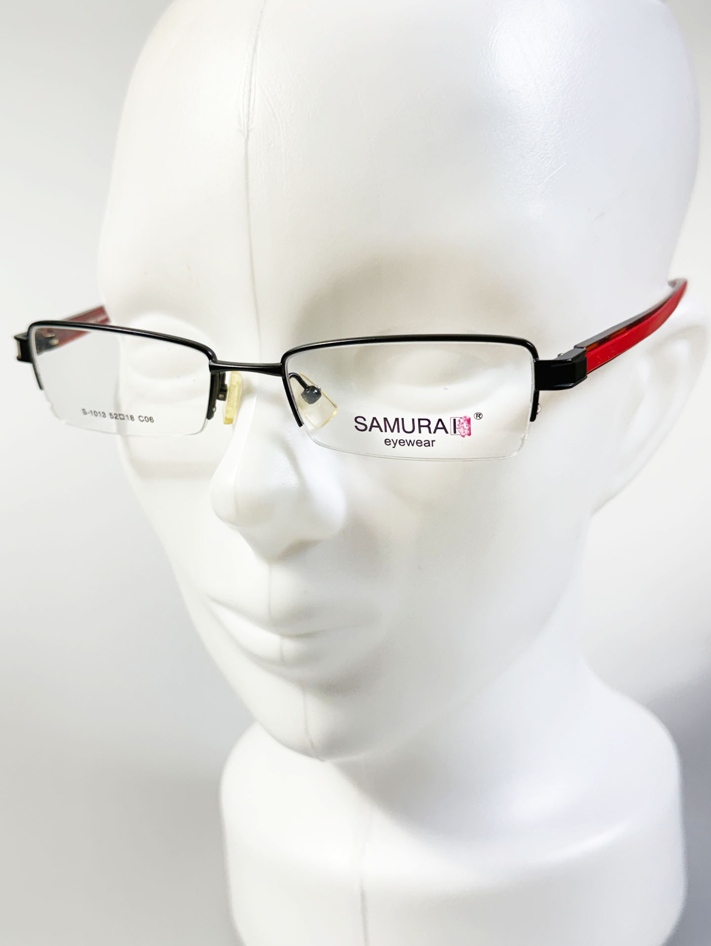 SAMURAI Eyewear Semi-Rimless Square Metal Frame Glasses
