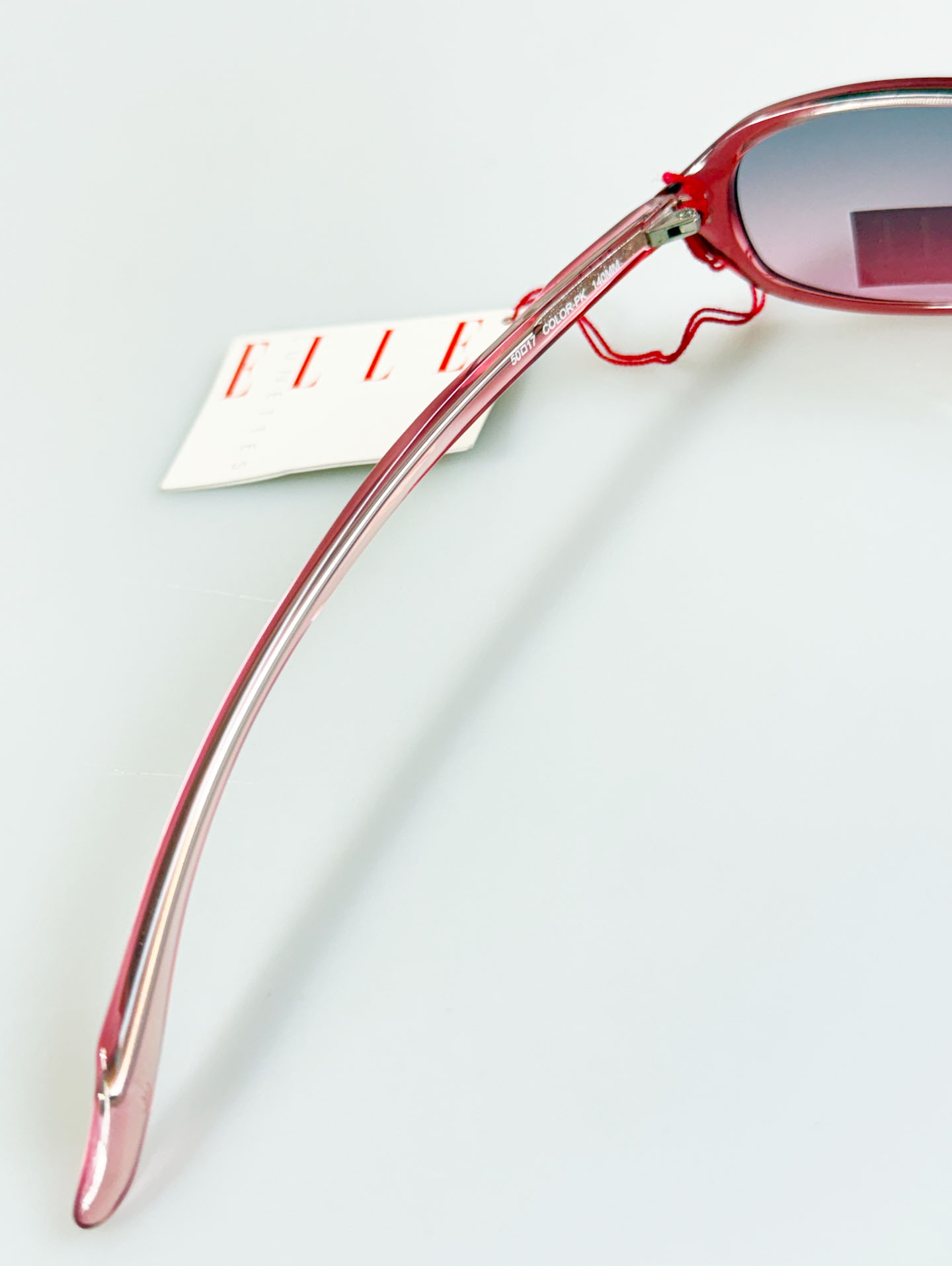 ELLE Paris Pink Translucent Slim Oval Frame Tint Sunglasses