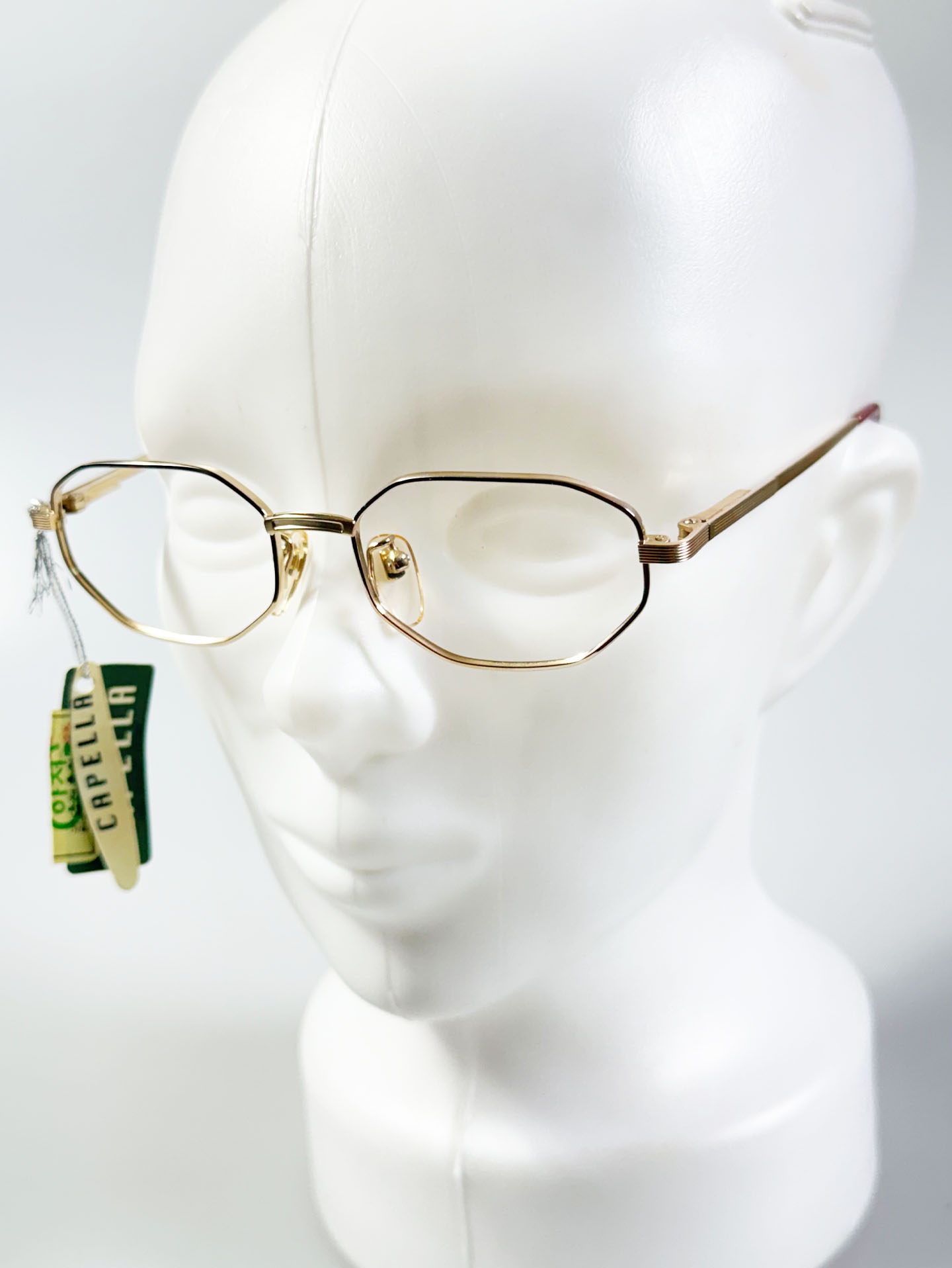 90's CAPELLA Gold Slim Geometric Metal Frame Glasses