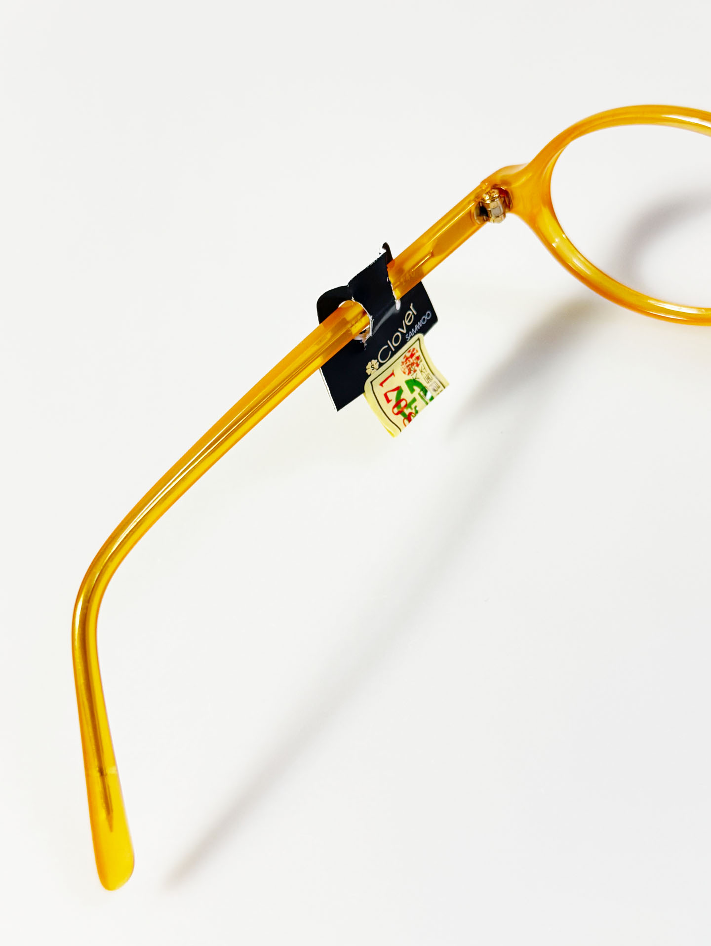 CLOVER Honey Yellow Oval Horn-Rim Frame Glasses