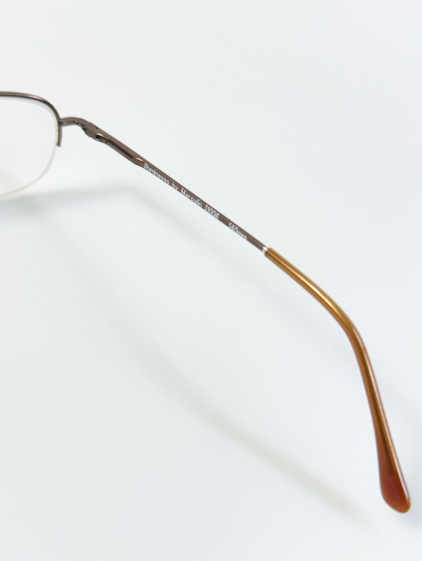 ILLUMIN EYES Bronze Titanium Semi-Rimless Square Frame Glasses