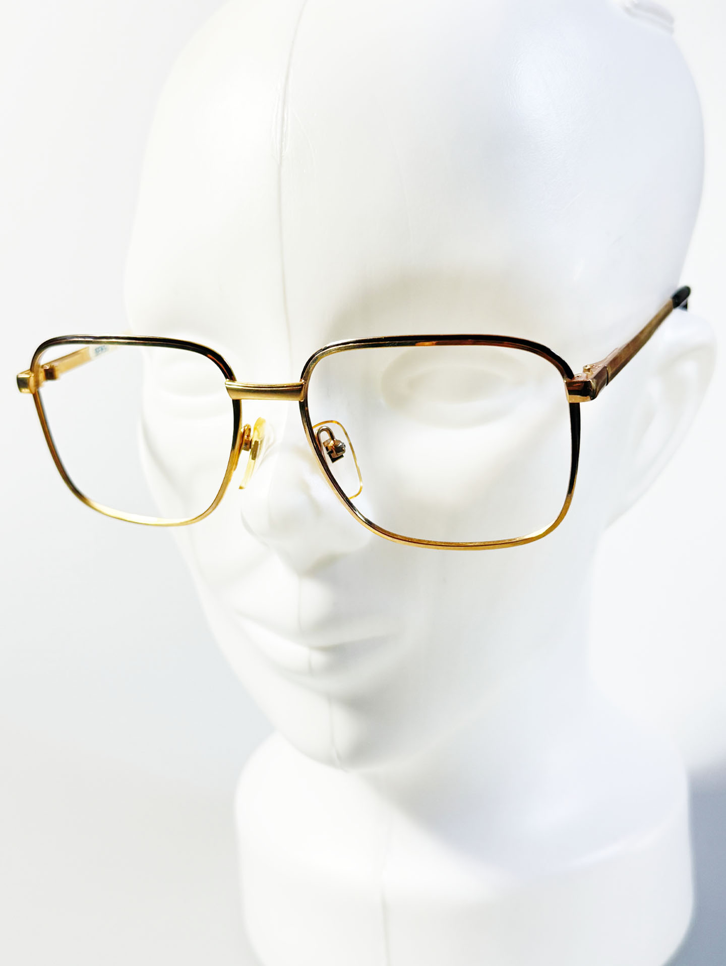 90's SENSO Classic Square Gold Metal Frame Glasses