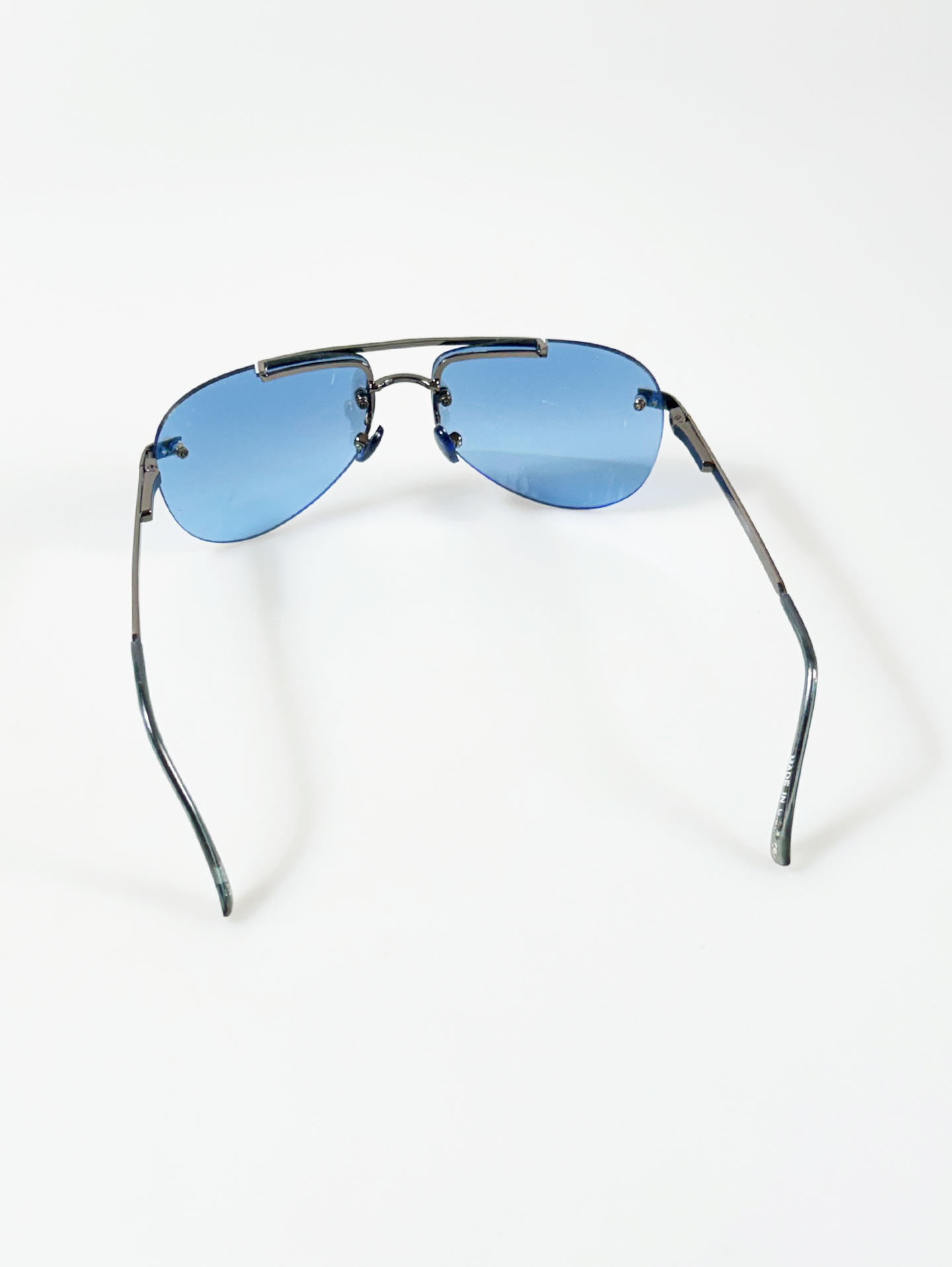 Double Bridge Rimless Metal Tint Sunglasses