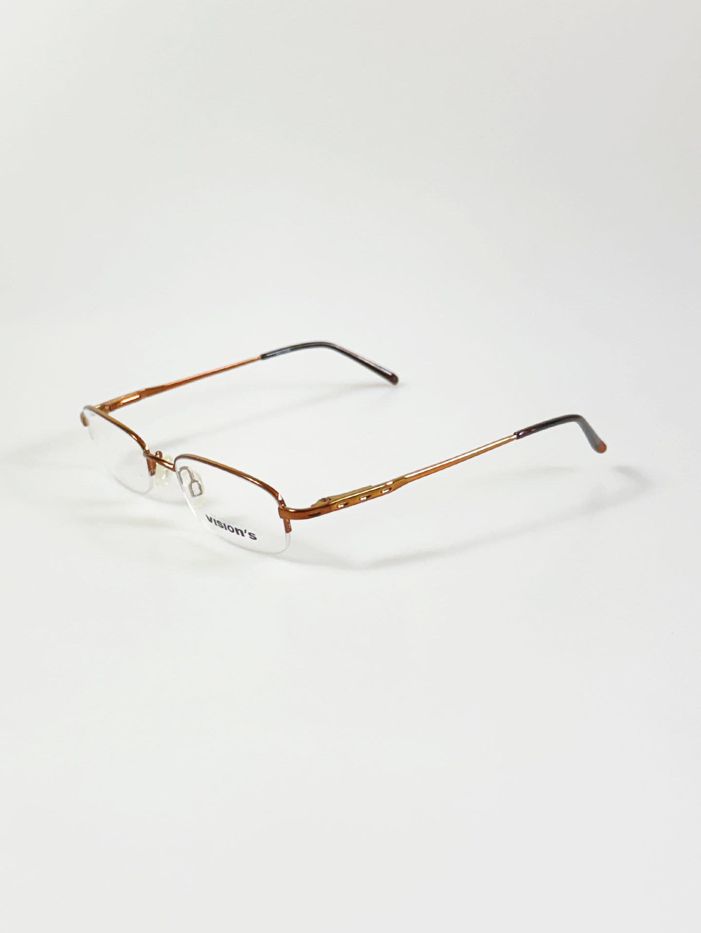 Vision’s Bronze Brown Half Rim Square Metal Glasses