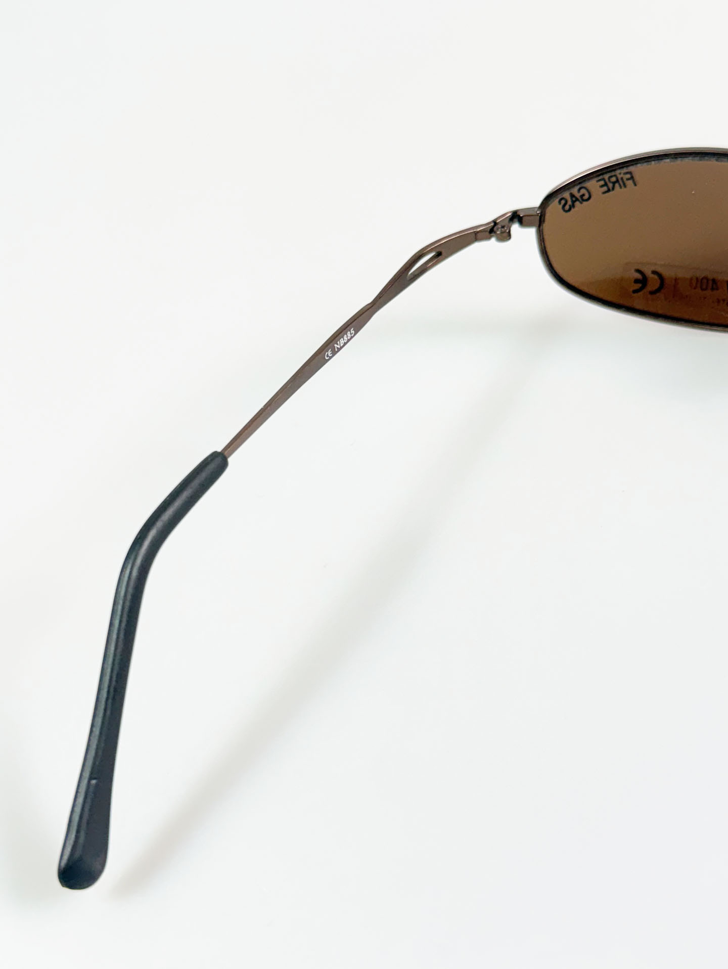 90's FIRE GAS Slim Oval Brown Metal Frame Titned Sunglasses