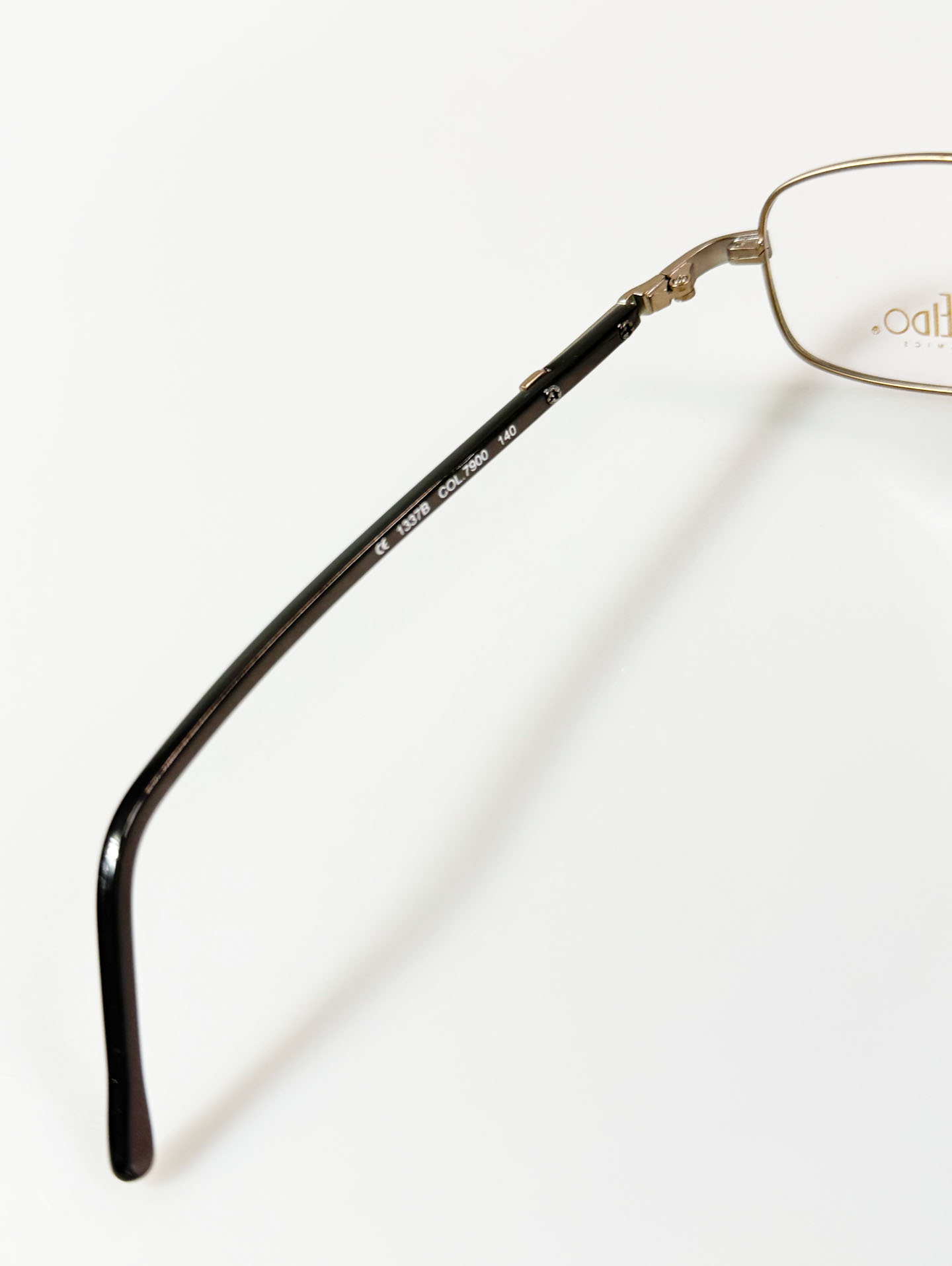 90's KALEIDO Gold Tone Slim Square Metal Frame Glasses