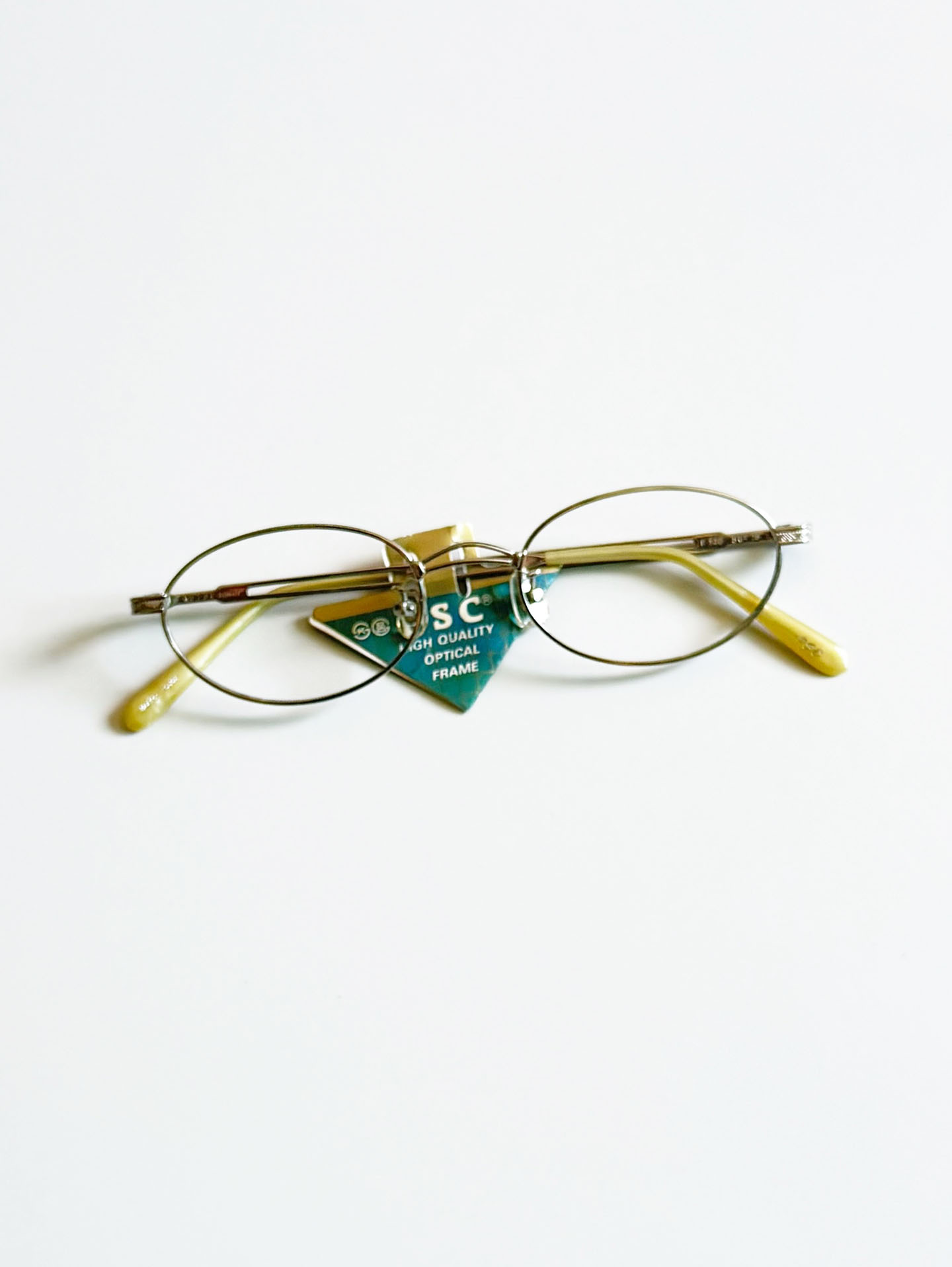 P.S.C Fashion Silver Slim Oval Metal Frame Glasses