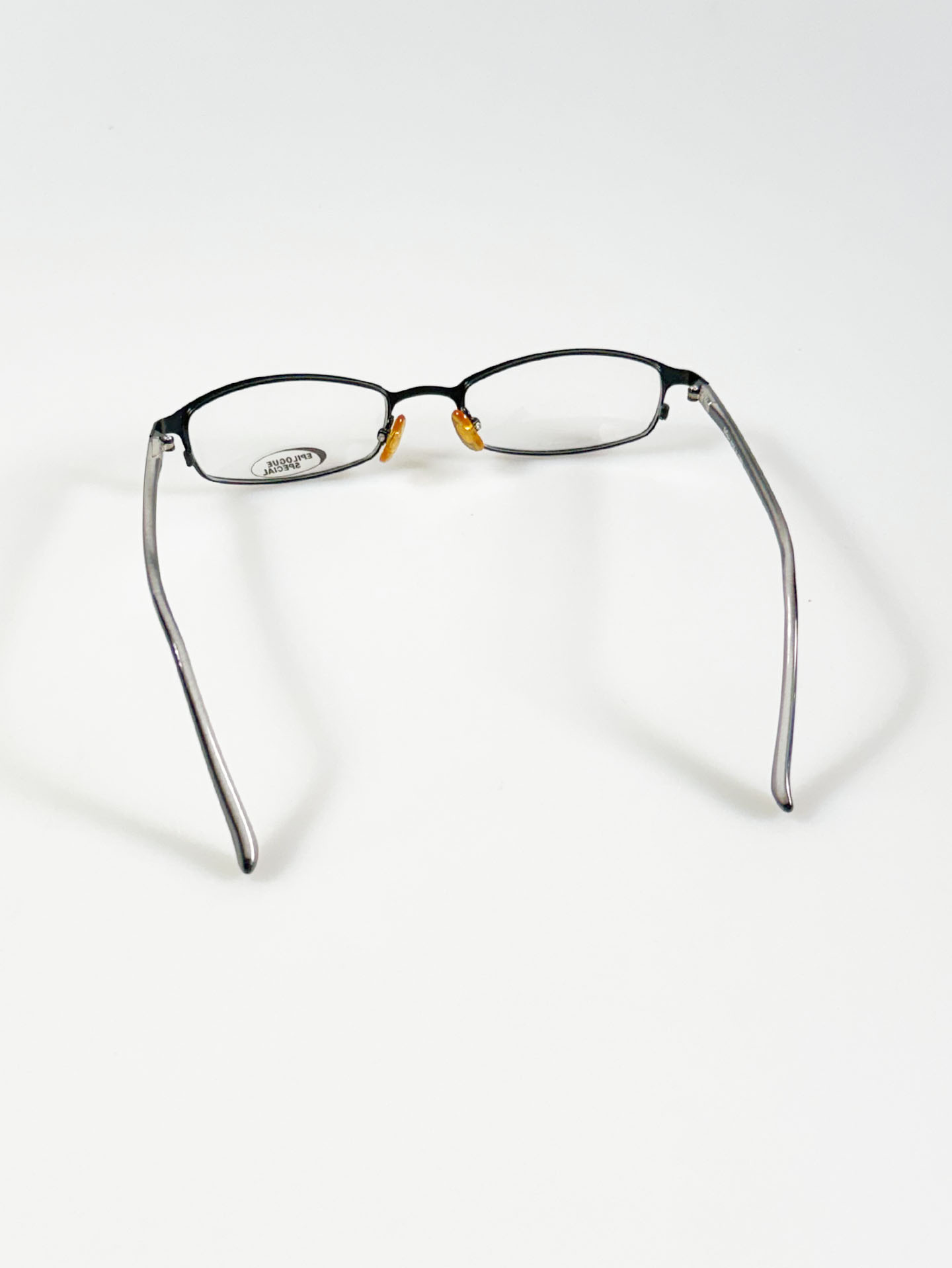 EPILOGUE Matte Black Slim Square Metal Glasses