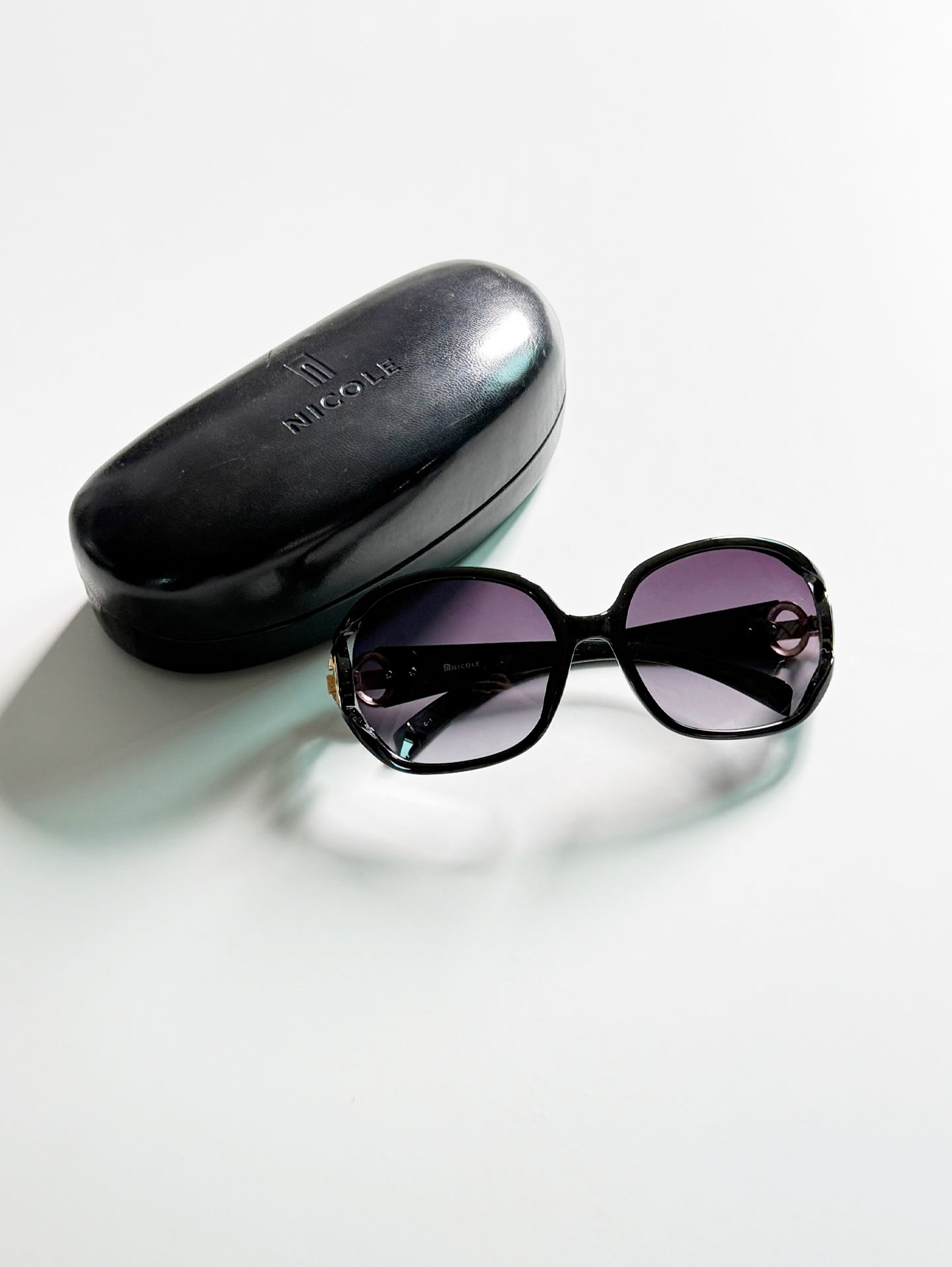 NICOLE Black Oversized Square Frame Sunglasses