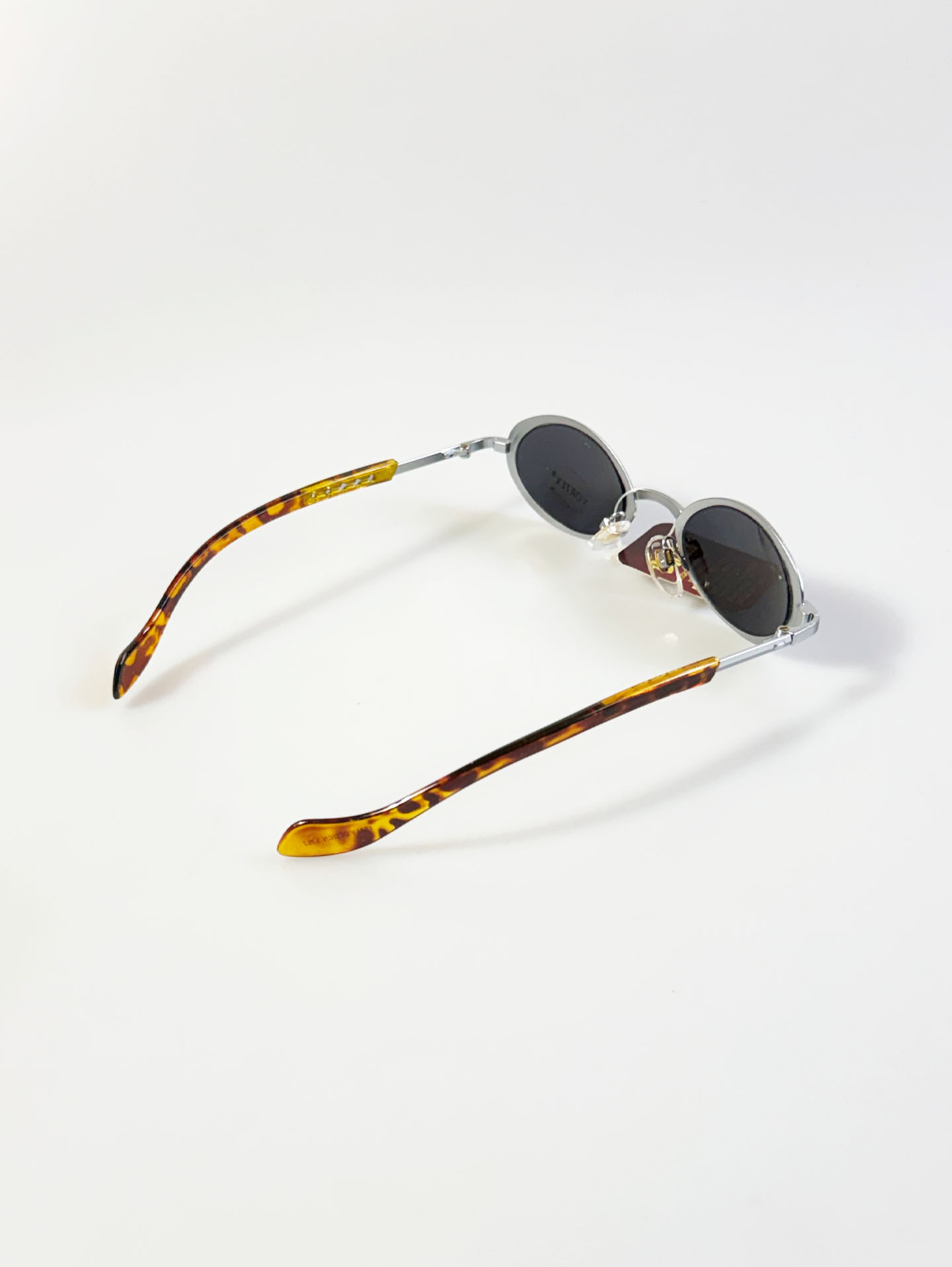 90's VORTEX Silver Slim Oval Metal Sunglasses