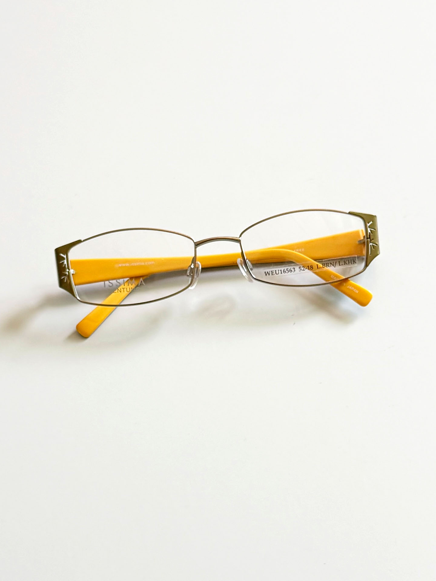 ISSIMA VENTUNO Bronze Slim Square Metal Glasses